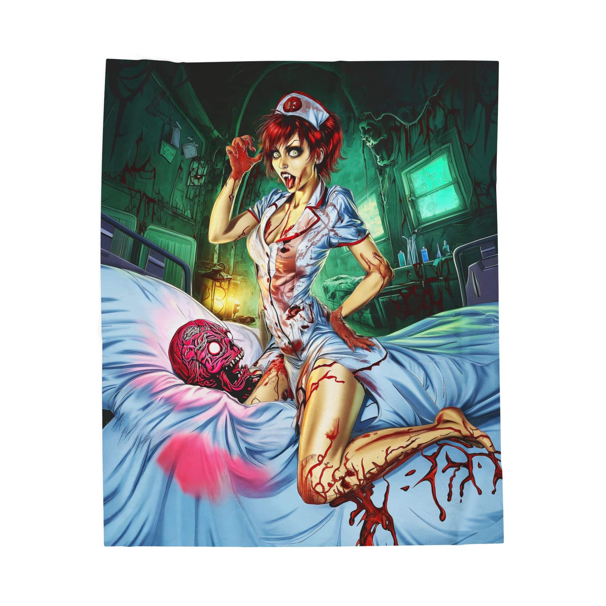 Undead Angels Zombie Nurse Abigail Reborn Style I-BZ Plush Blanket, Cozy Throw for Fall Decor