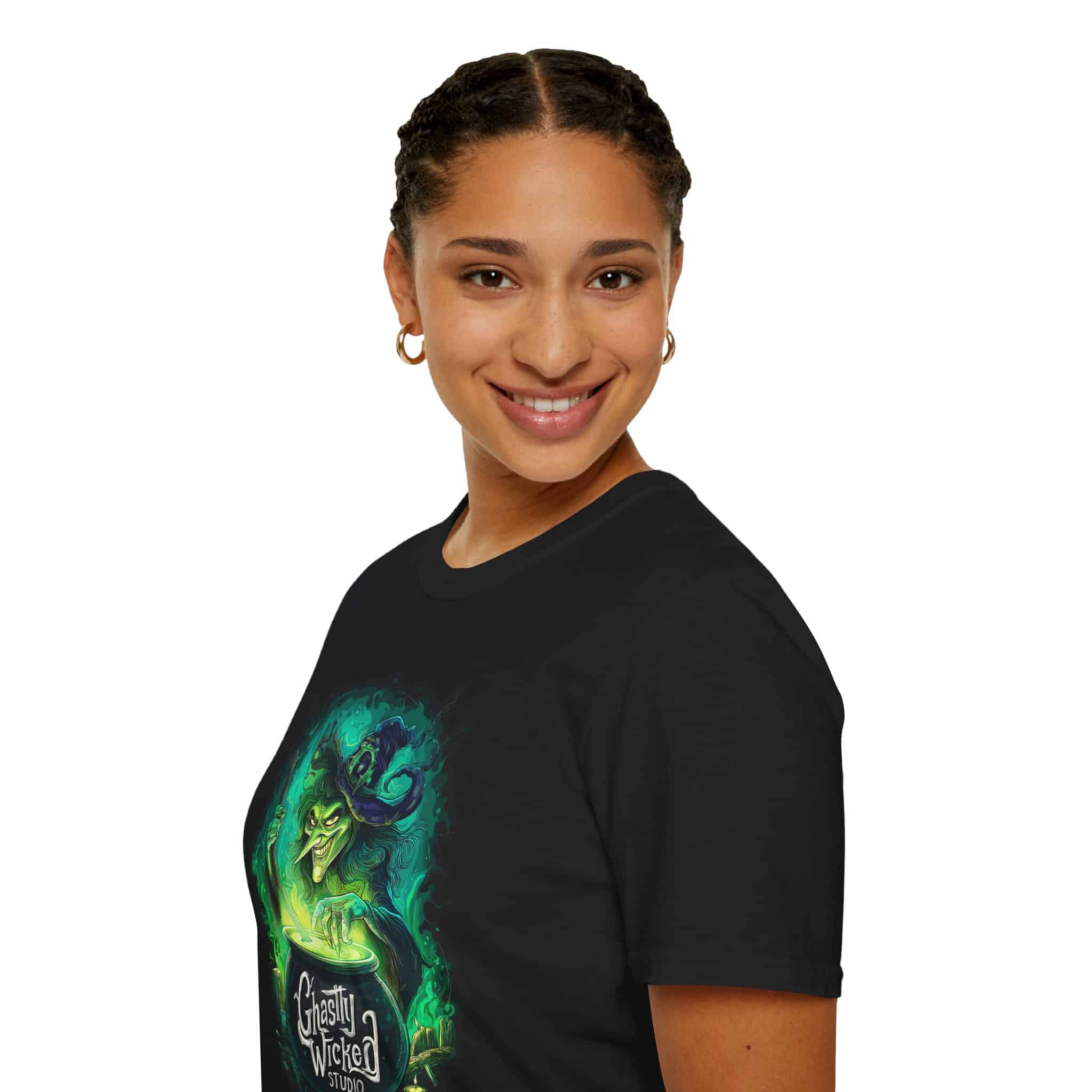 Ghastly Wicked Cauldron Witch Unisex T-Shirt - Image 7