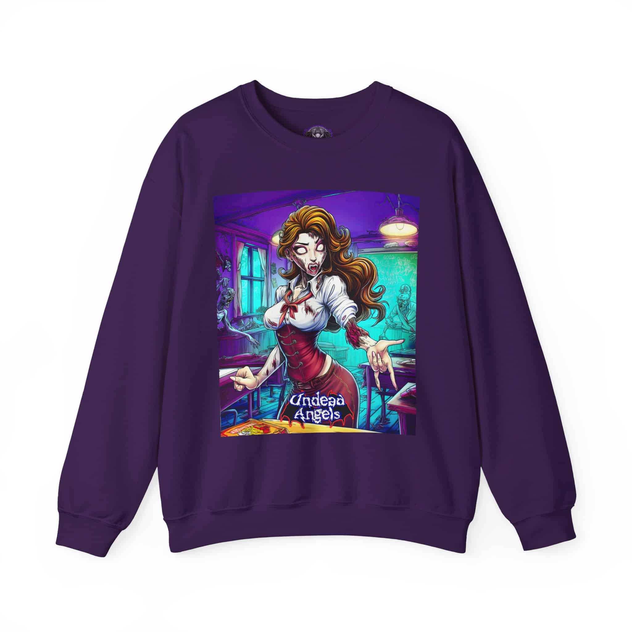 Undead Angels Teacher Charlotte Classic Reborn Style II Unisex Heavy Blend™ Crewneck Sweatshirt - Image 3