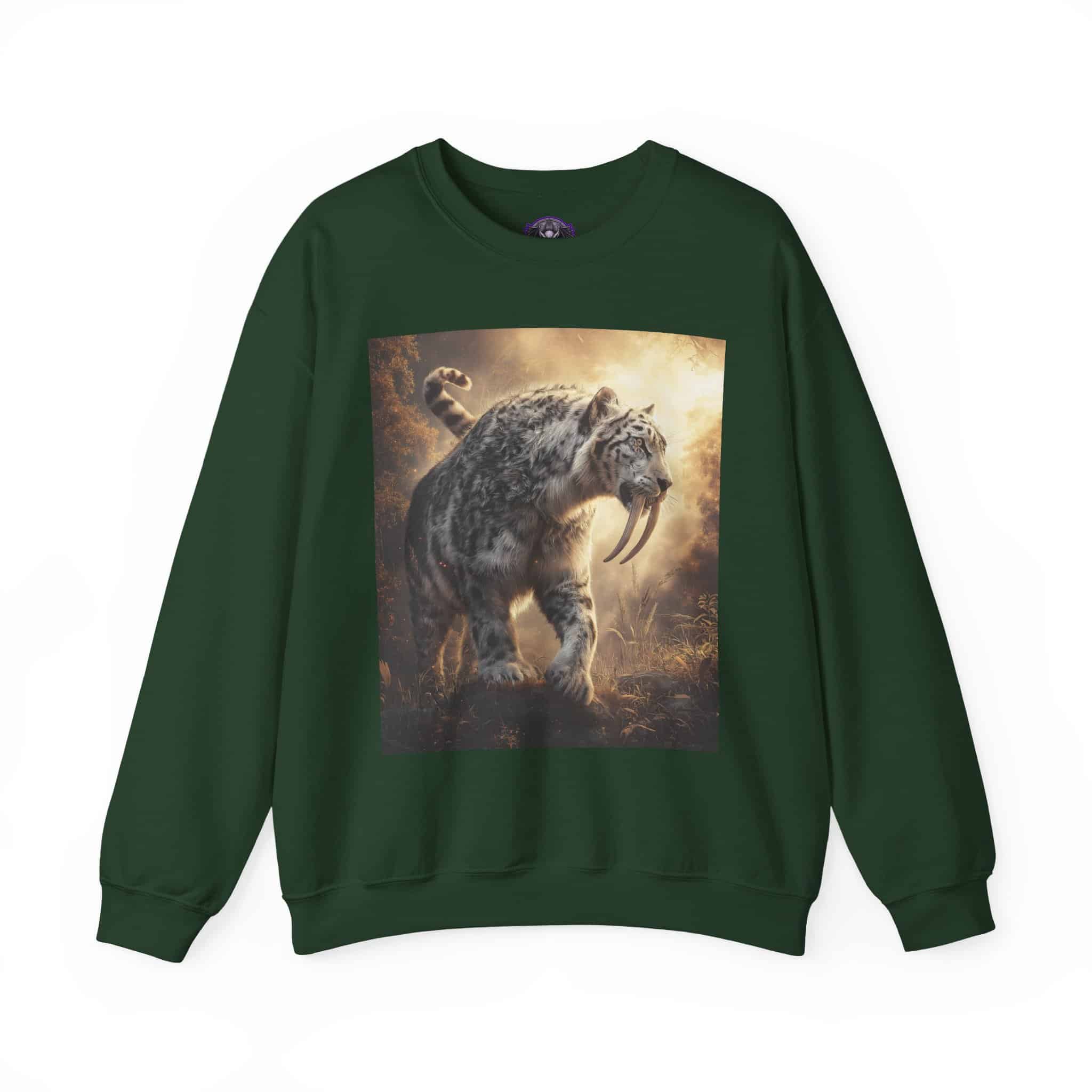 Prehistoric Smilodon aka Sabre-Tooth Tiger VIII Unisex Heavy Blend™ Crewneck Sweatshirt - Image 13