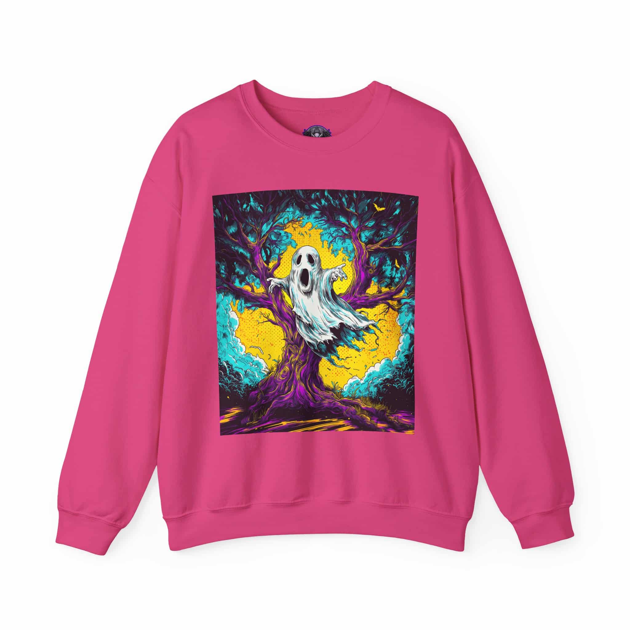 Ghost & Spooky Tree Pop 60’s Art Style Unisex Heavy Blend™ Crewneck Sweatshirt - Image 53