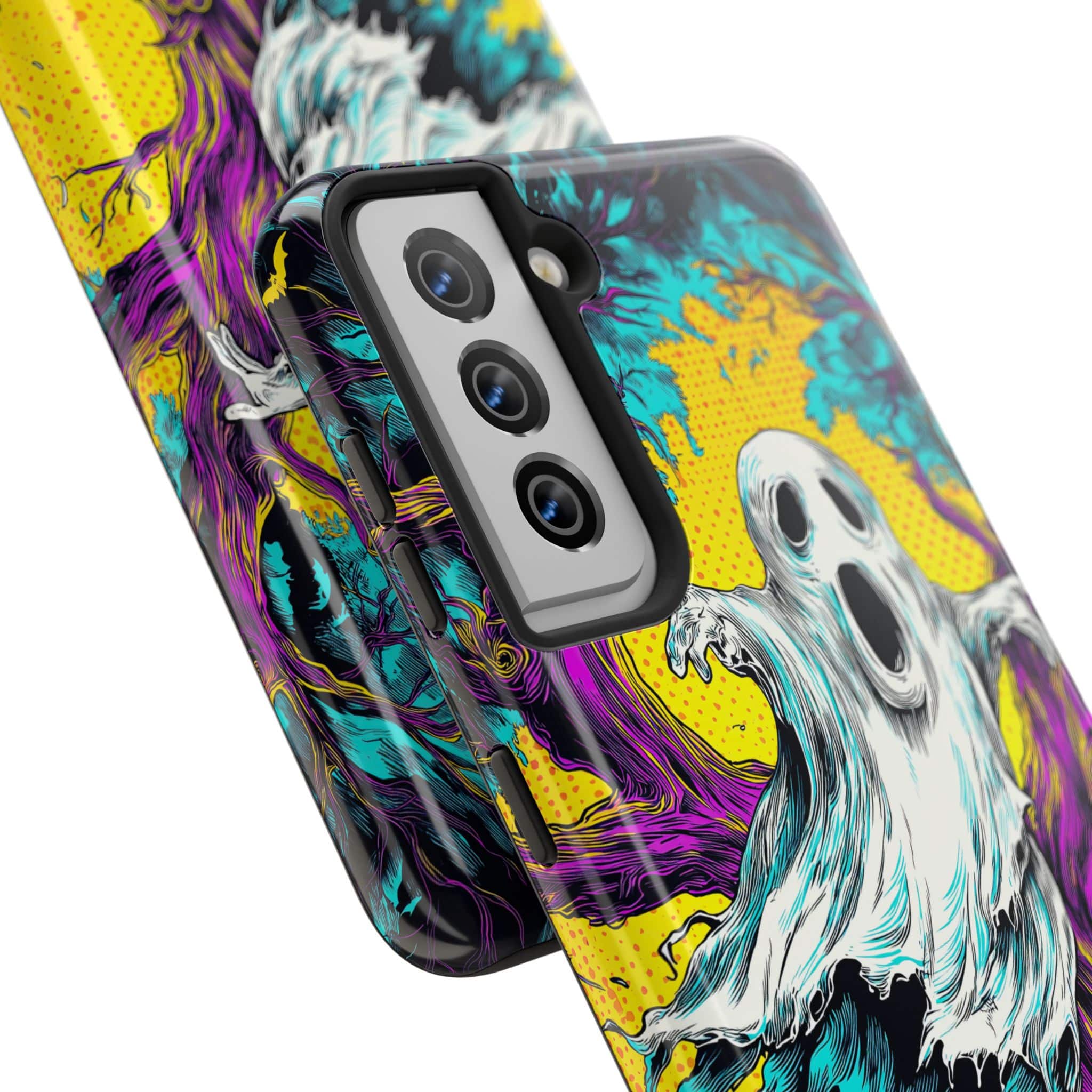 Ghost & Spooky Tree Pop 60’s Art Style Samsung S21, S22, S23, & S24 Tough Phone Cases - Image 14