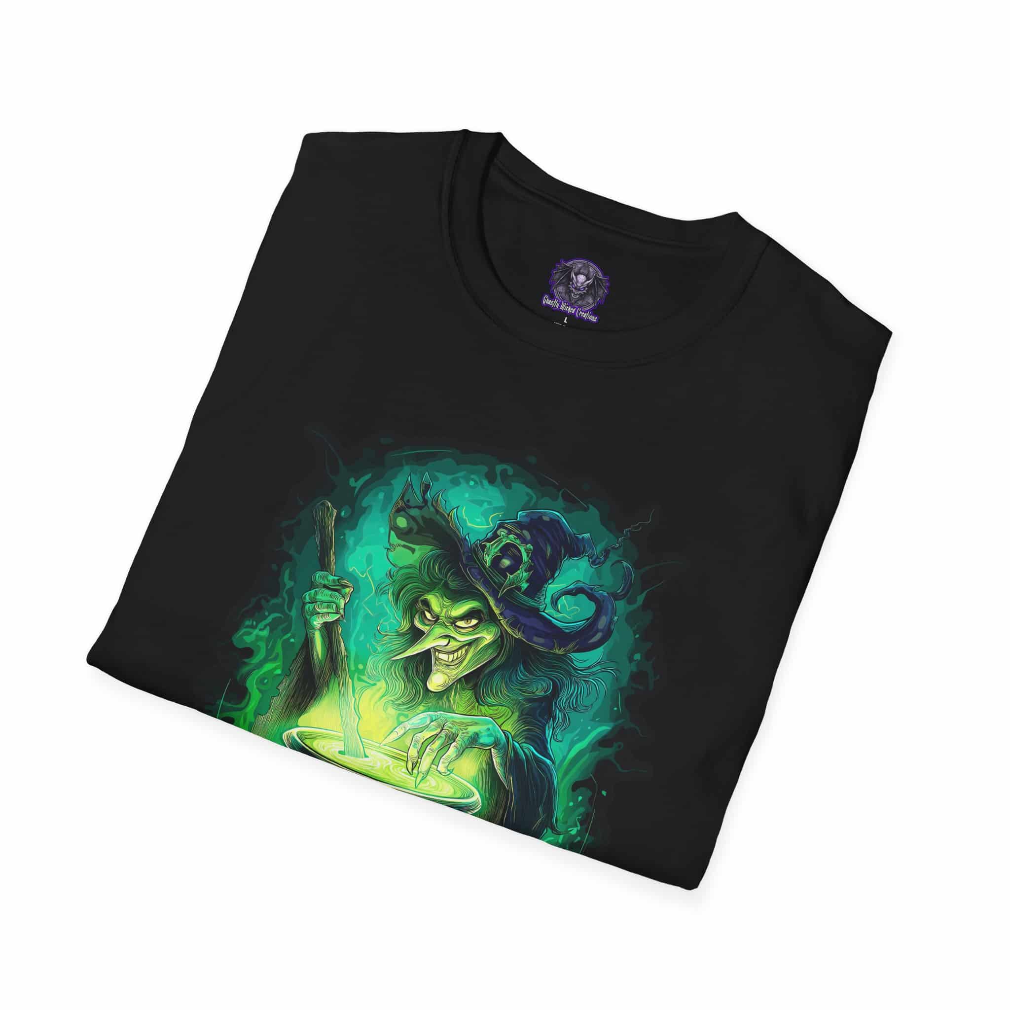 Ghastly Wicked Cauldron Witch Unisex T-Shirt - Image 4