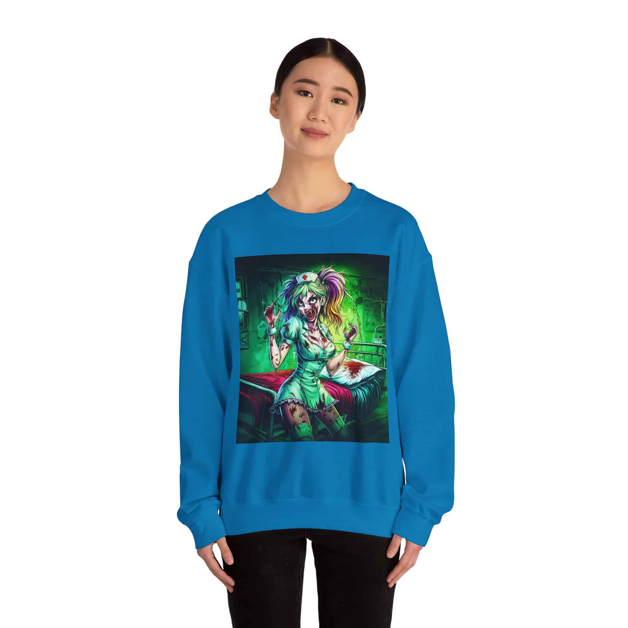Undead Angels Zombie Nurse Lexi 001 Unisex Heavy Blend™ Crewneck Sweatshirt - Image 36