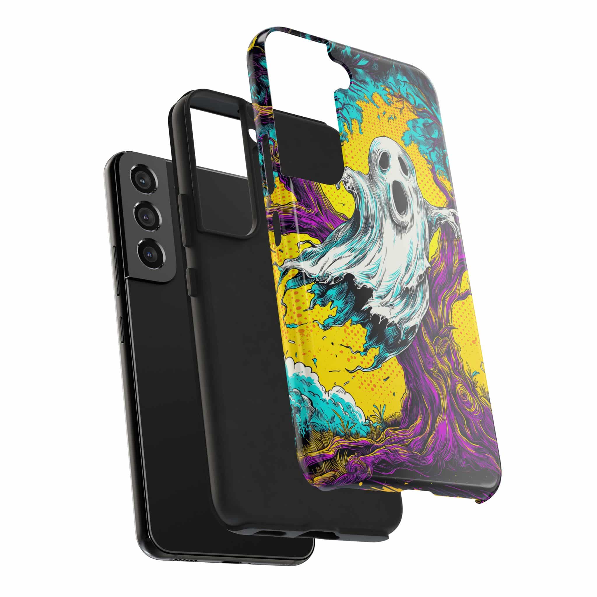 Ghost & Spooky Tree Pop 60’s Art Style Samsung S21, S22, S23, & S24 Tough Phone Cases - Image 12