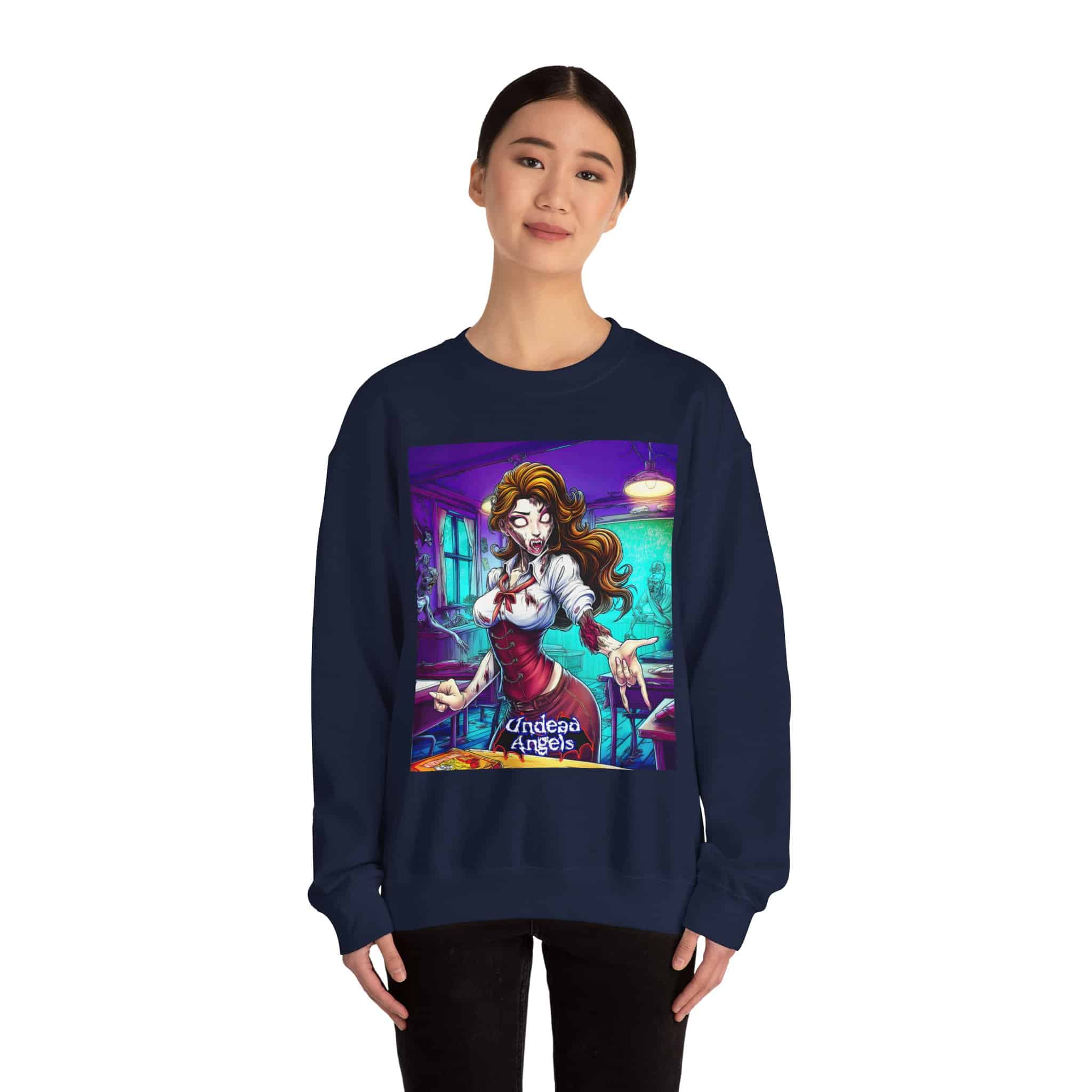 Undead Angels Teacher Charlotte Classic Reborn Style II Unisex Heavy Blend™ Crewneck Sweatshirt - Image 26