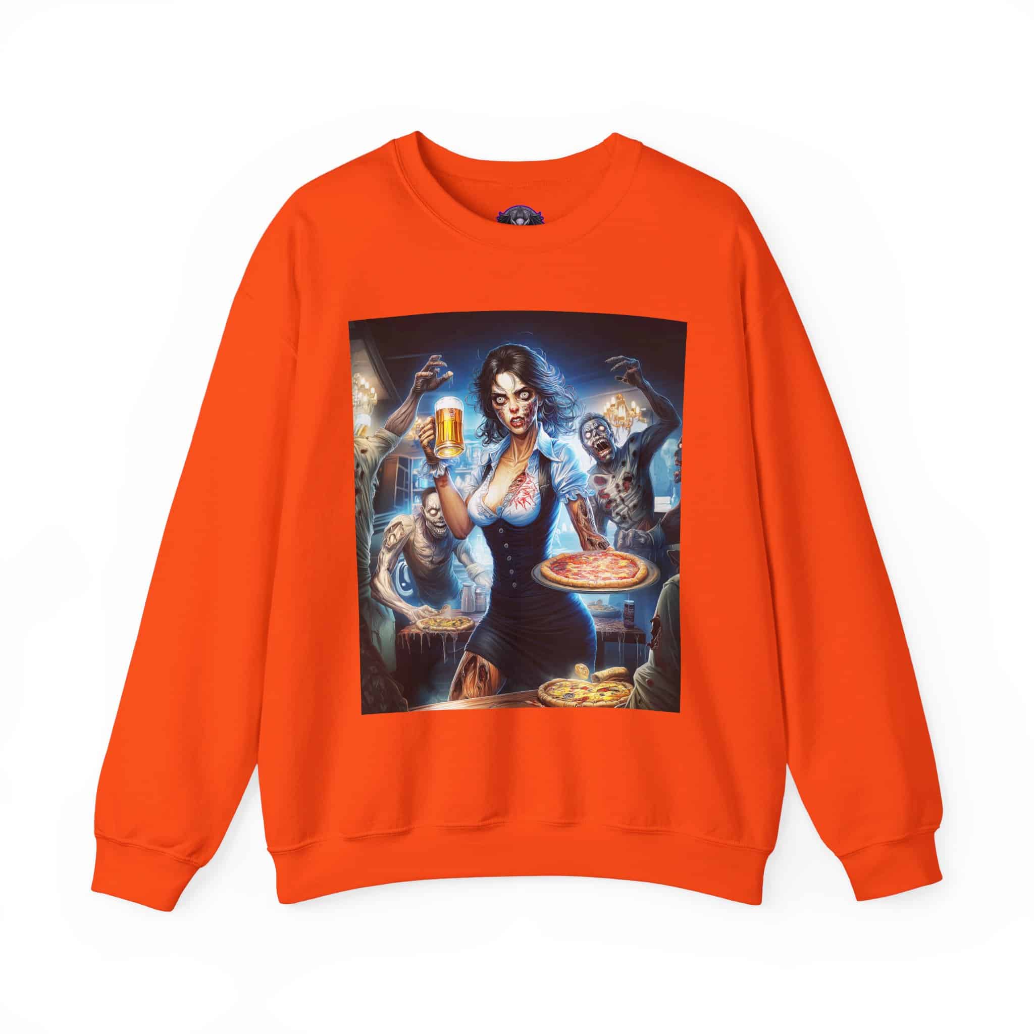 Zombies In Everyday Life Waitress 2025-03 Unisex Heavy Blend™ Crewneck Sweatshirt - Image 9