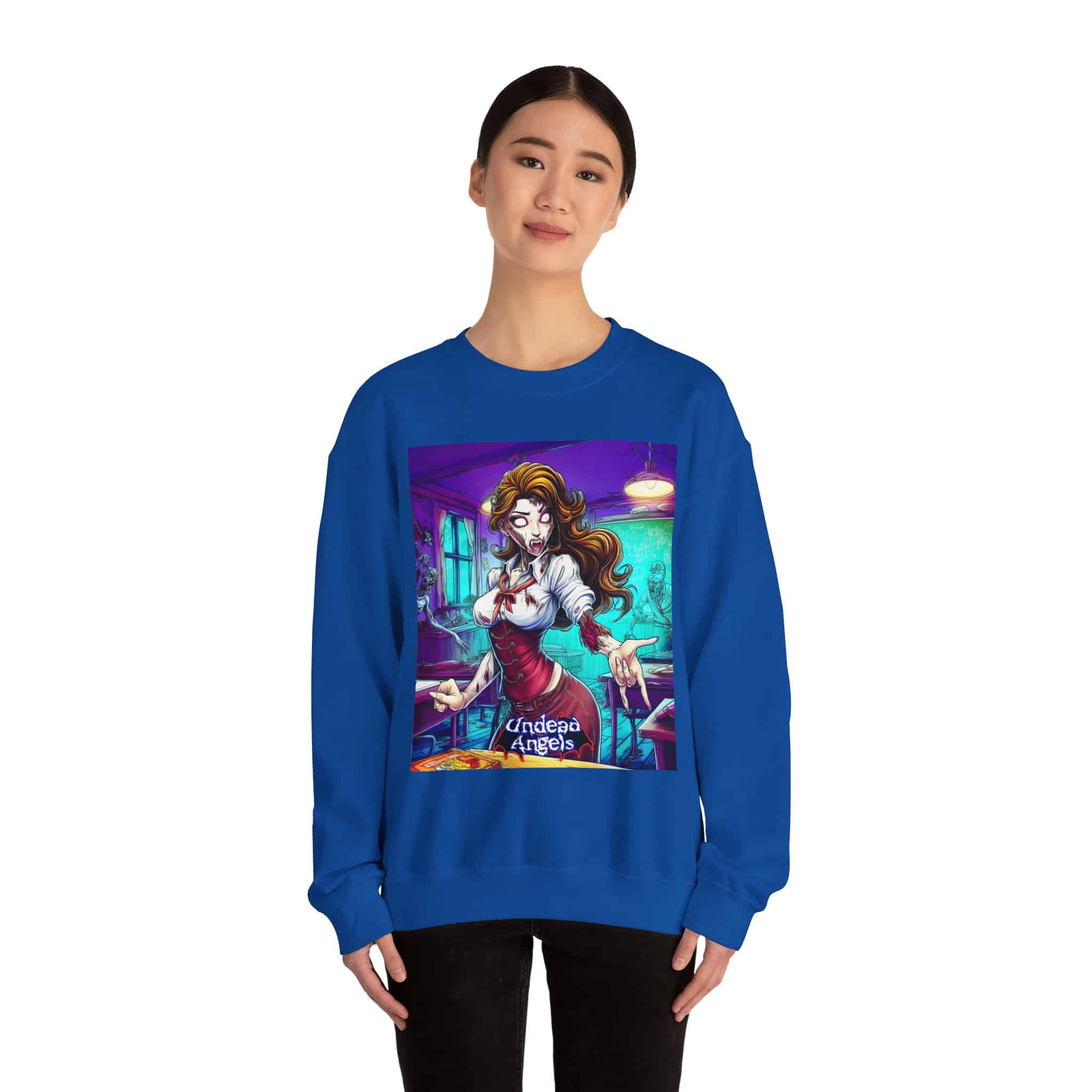 Undead Angels Teacher Charlotte Classic Reborn Style II Unisex Heavy Blend™ Crewneck Sweatshirt - Image 24
