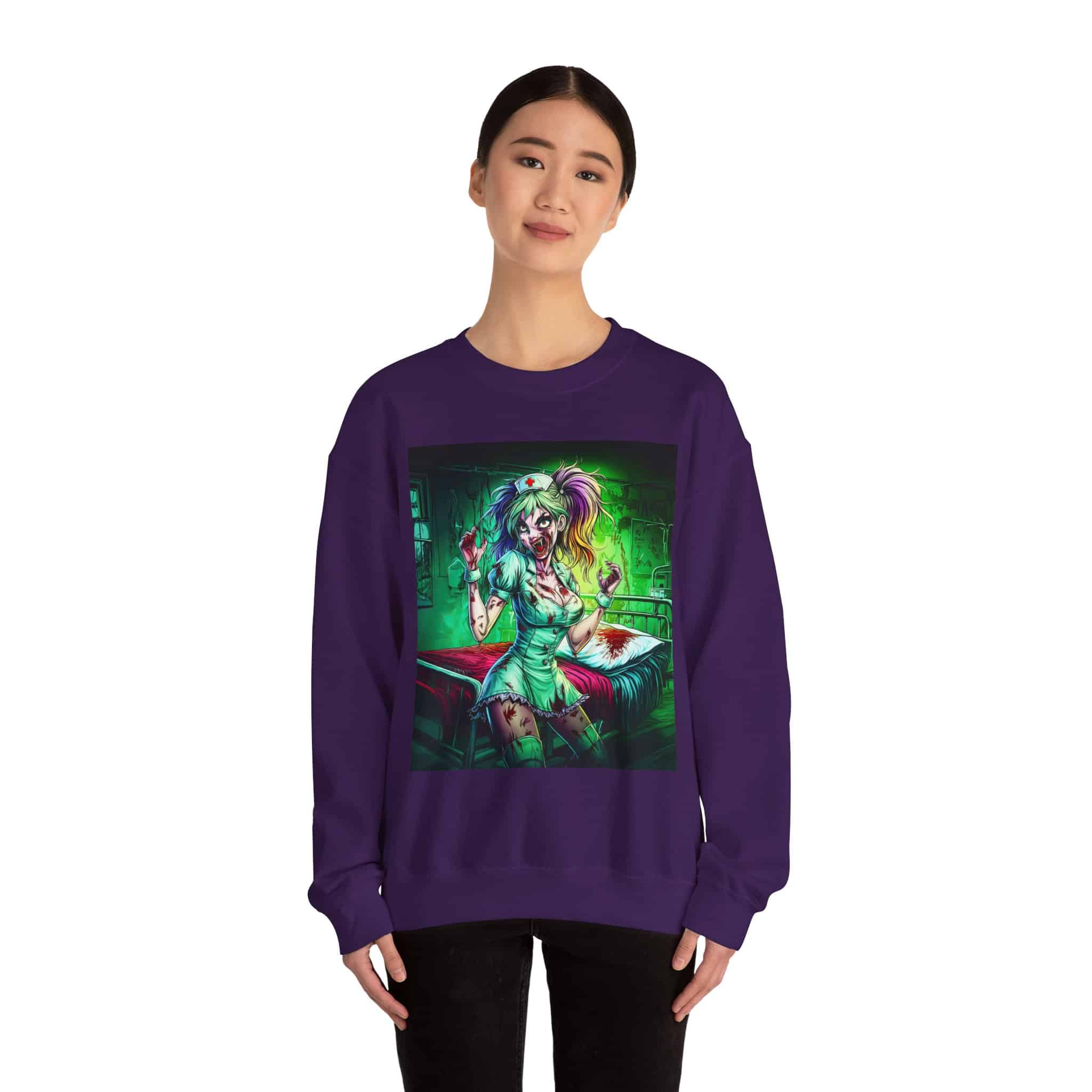 Undead Angels Zombie Nurse Lexi 001 Unisex Heavy Blend™ Crewneck Sweatshirt - Image 52