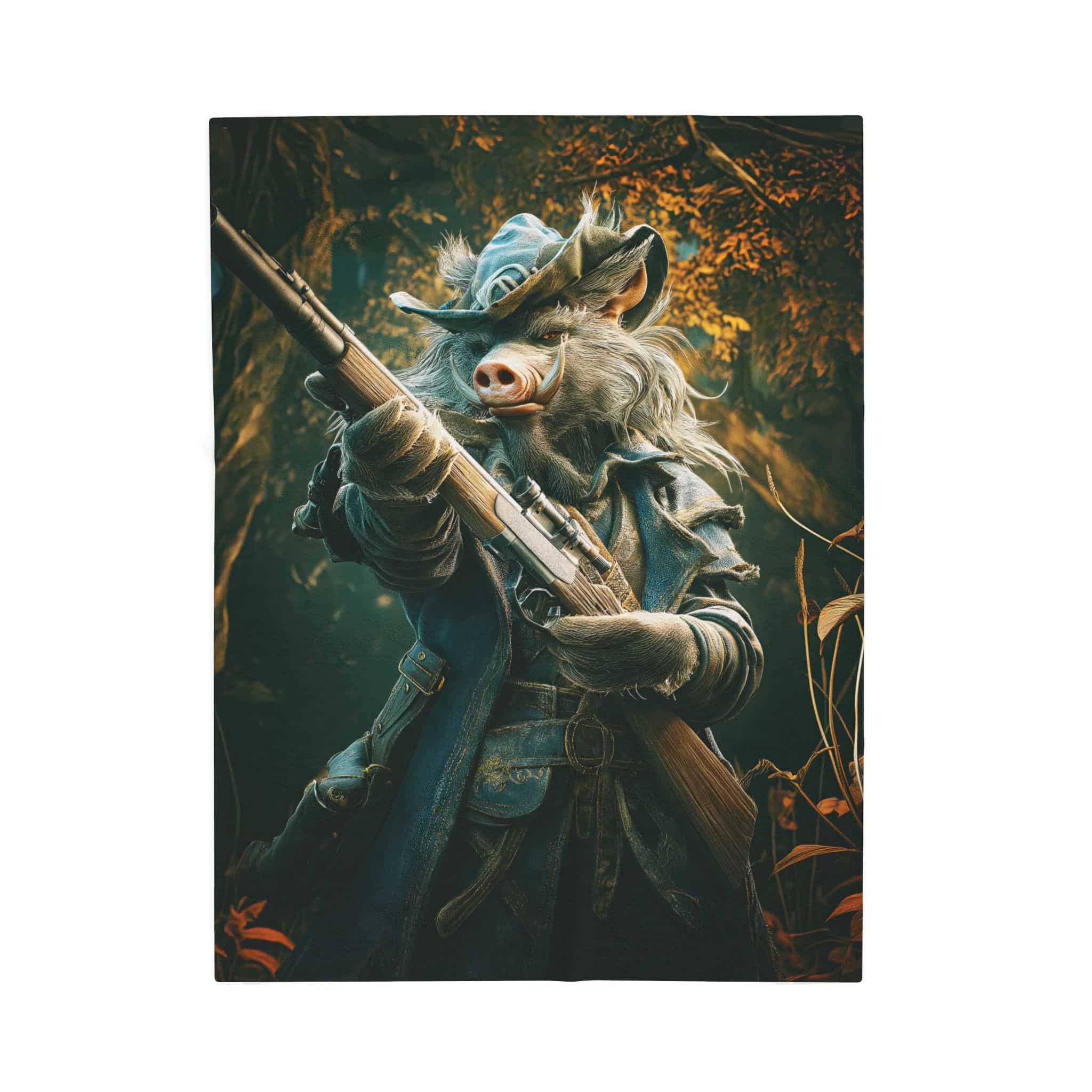 Arm The Animals: Hunter Wild Boar #AA029 Plush Blanket, Cozy Throw for Fall Decor - Image 17