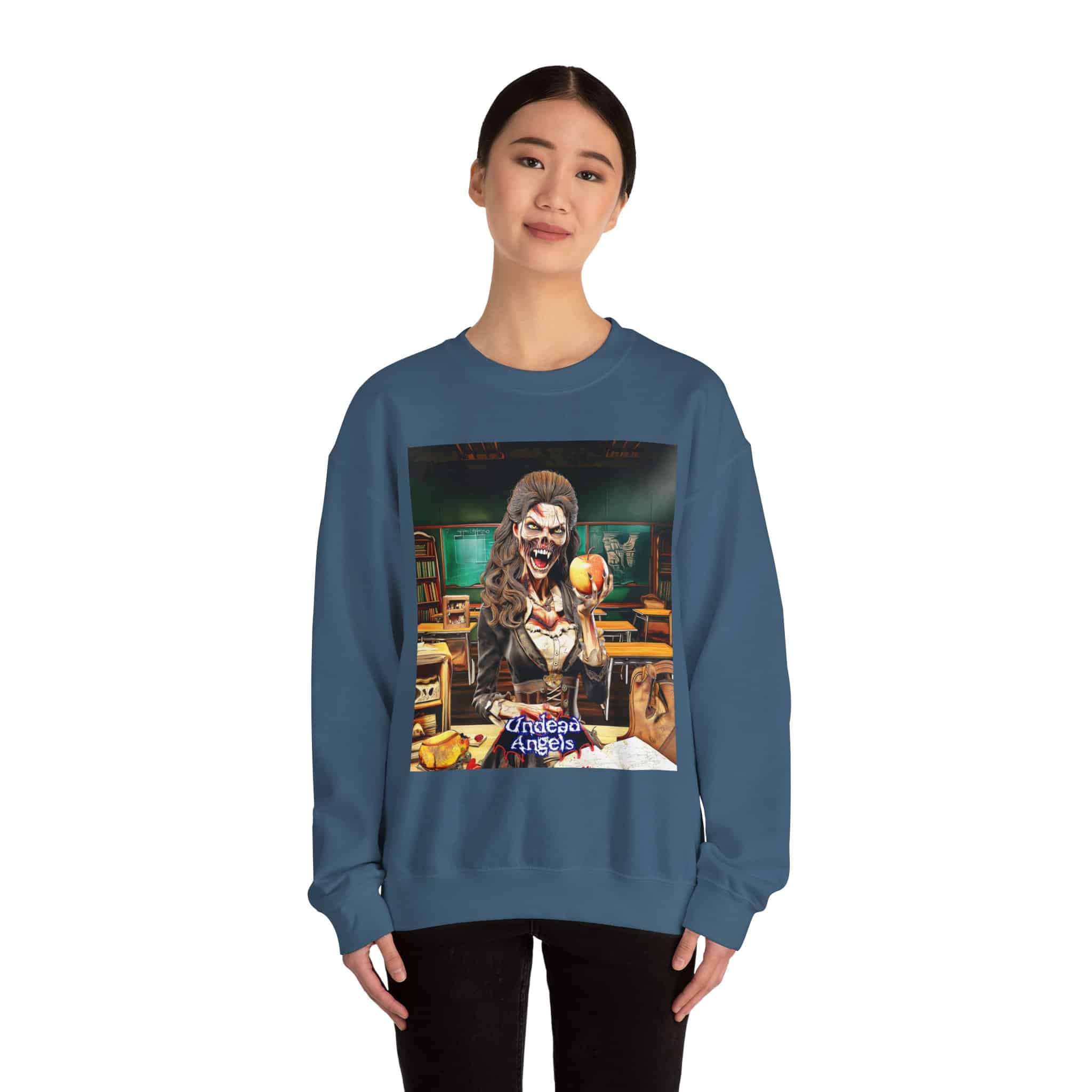 Undead Angels Teacher Charlotte Full Rot Unisex Heavy Blend™ Crewneck Sweatshirt - Image 16