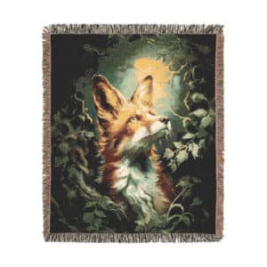 Fox In Brush by Wyldesigns Woven Blanket, Cozy Throw for Halloween, Fall Decor, Perfect for Movie Nights, Gift for Wildlife Lovers, Home Accessories