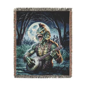 Monster Mosh 2024 Tour Gill On Banjo MM-D005 Woven Blanket, Cozy Throw for Halloween, Fall Decor, Perfect for Movie Nights, Gift for Monster Lovers, Home Accessories
