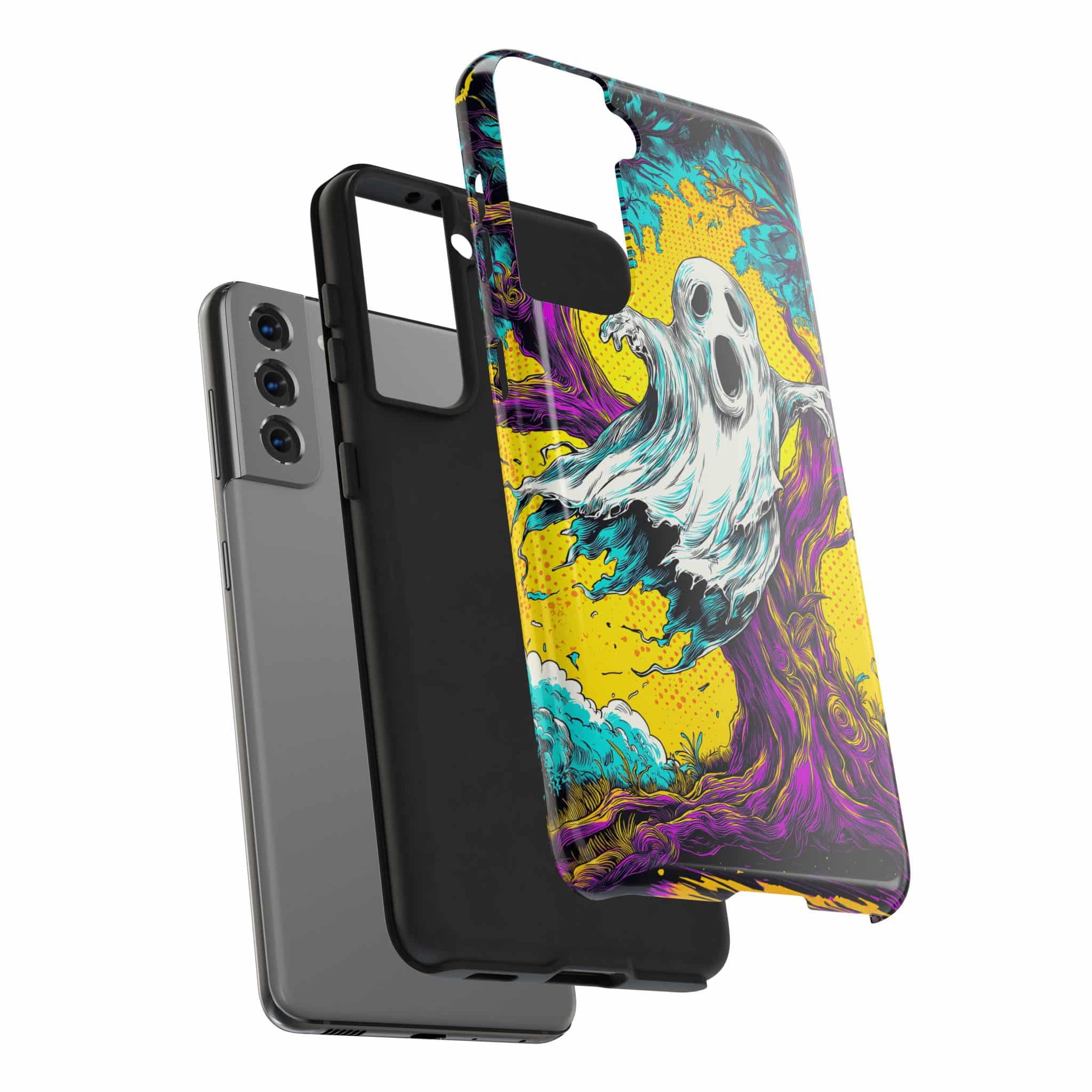 Ghost & Spooky Tree Pop 60’s Art Style Samsung S21, S22, S23, & S24 Tough Phone Cases - Image 16
