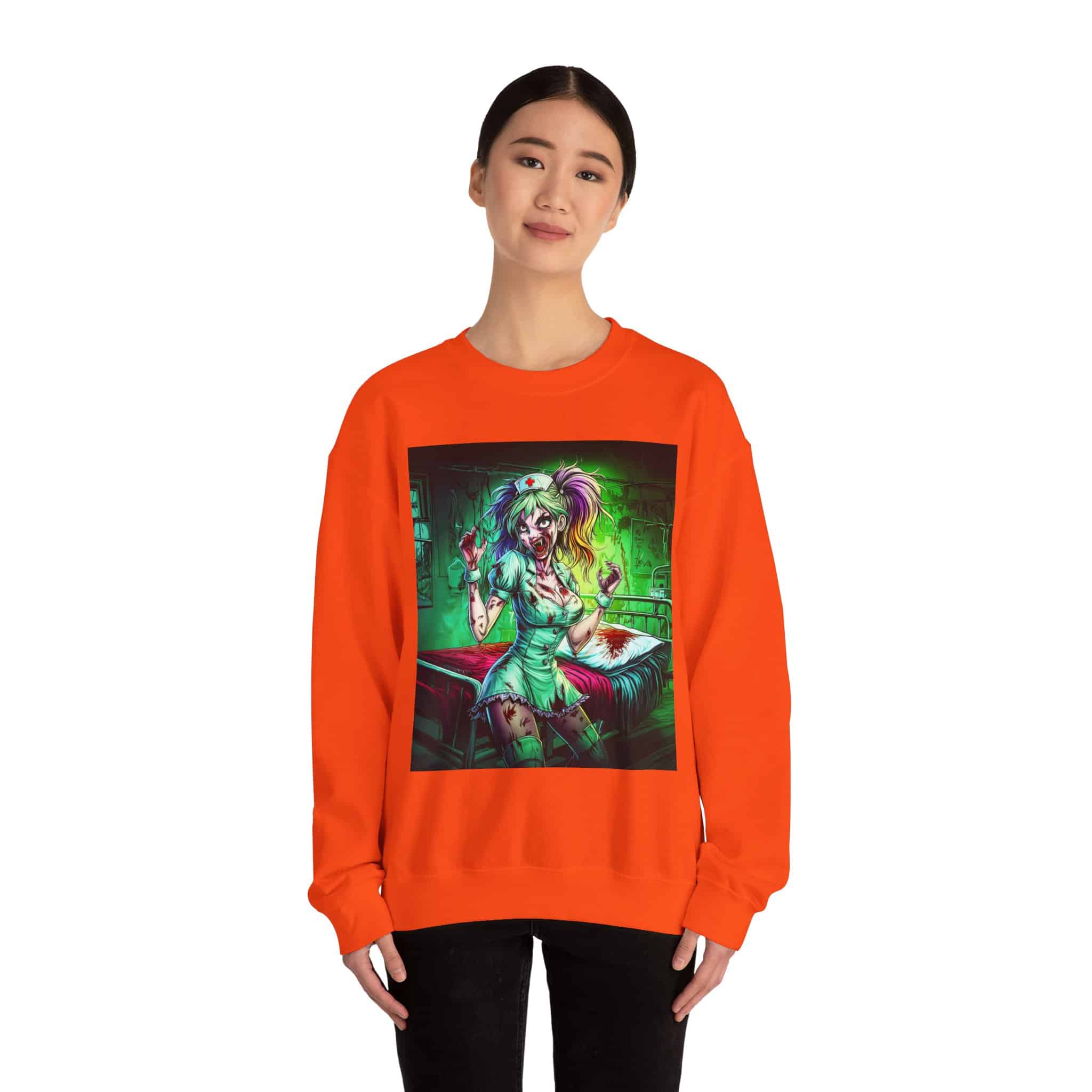 Undead Angels Zombie Nurse Lexi 001 Unisex Heavy Blend™ Crewneck Sweatshirt - Image 16