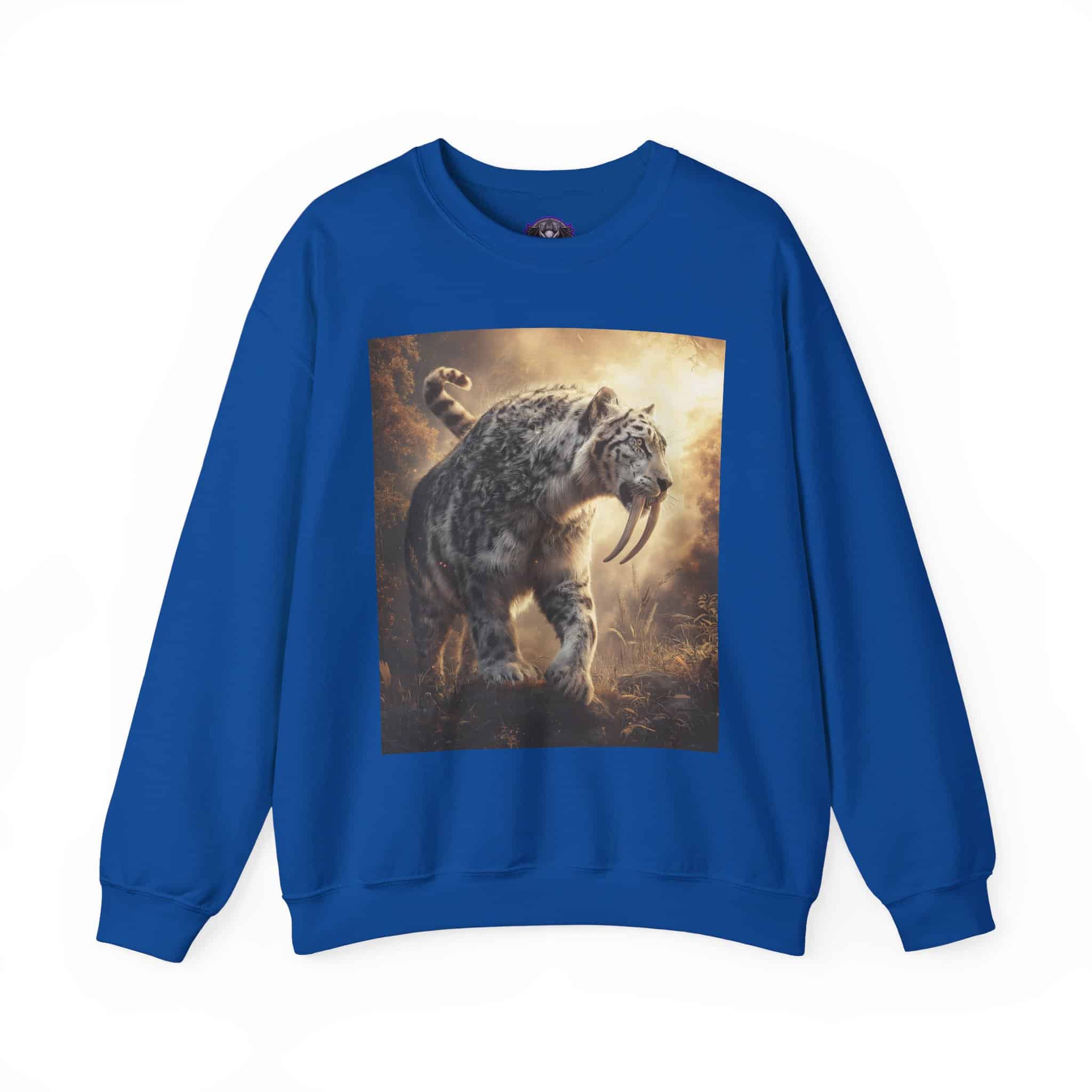 Prehistoric Smilodon aka Sabre-Tooth Tiger VIII Unisex Heavy Blend™ Crewneck Sweatshirt - Image 31