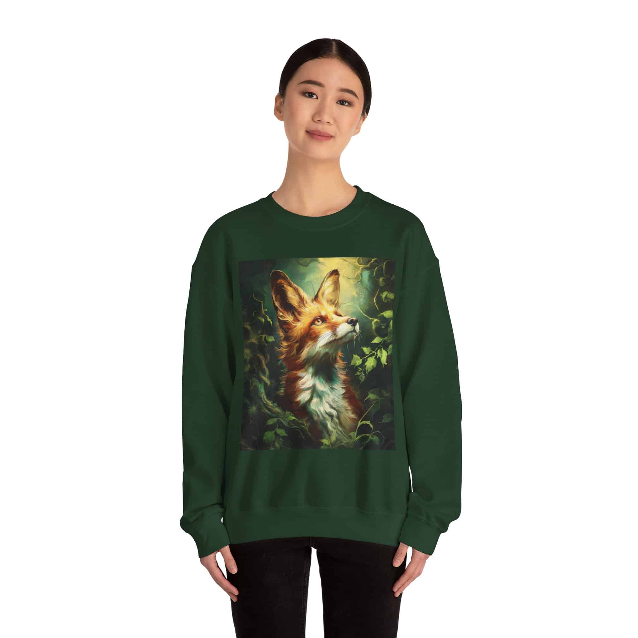 Fox In Brush Unisex Tee by Wyldesigns Unisex Heavy Blend™ Crewneck Sweatshirt - Image 2