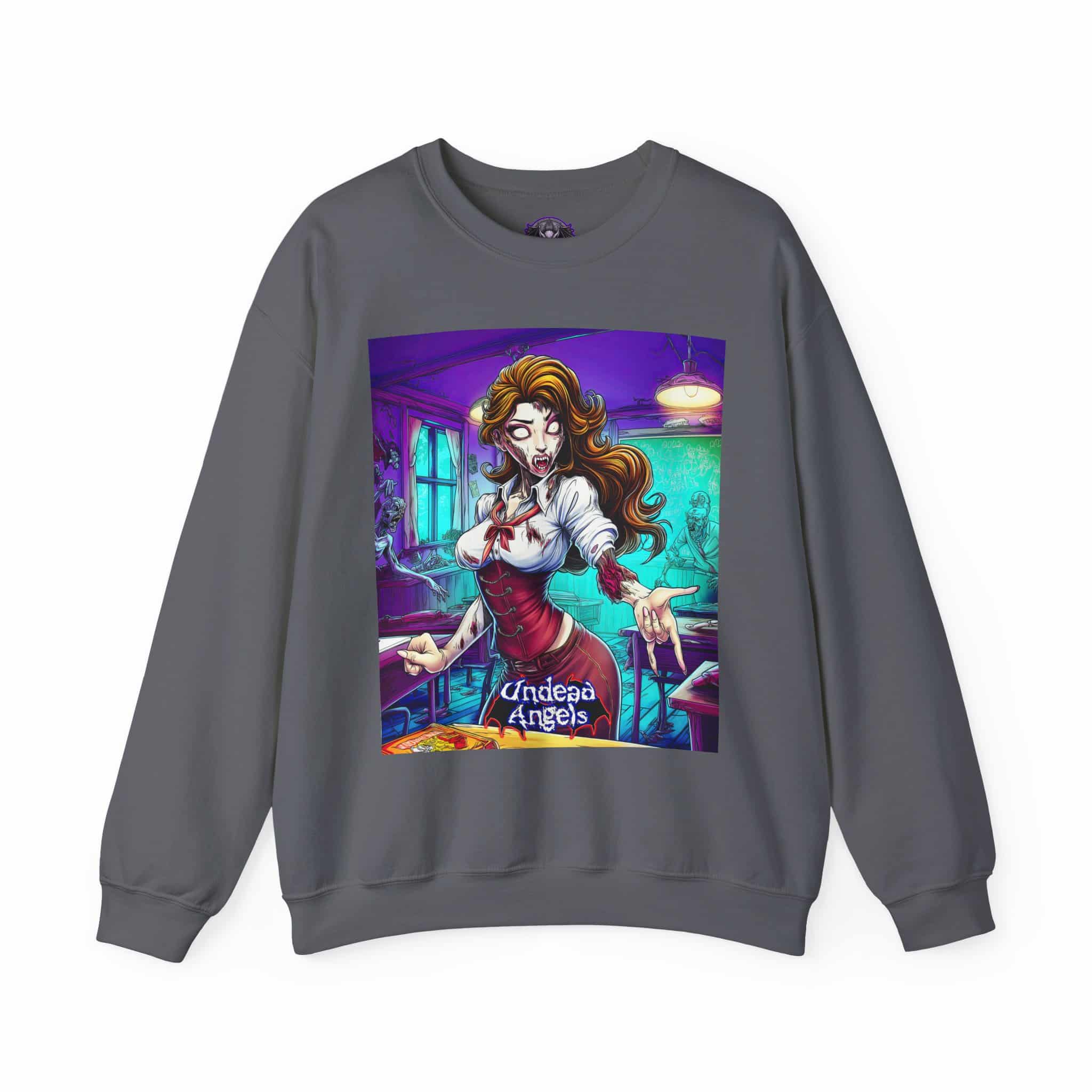 Undead Angels Teacher Charlotte Classic Reborn Style II Unisex Heavy Blend™ Crewneck Sweatshirt - Image 21