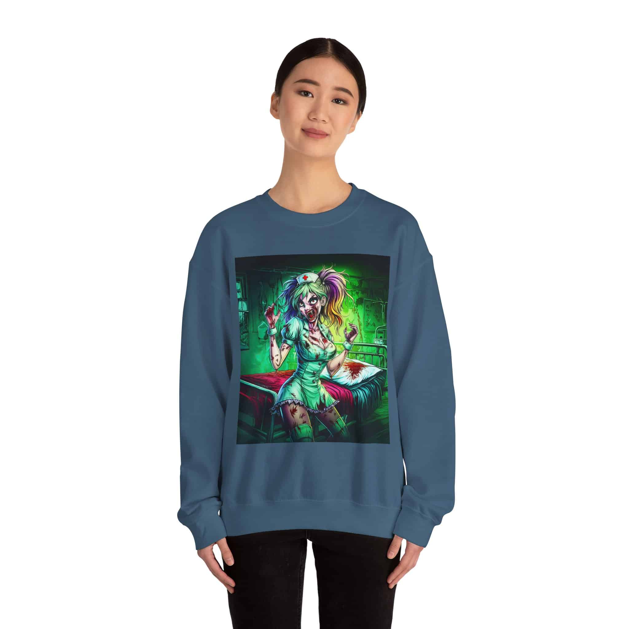 Undead Angels Zombie Nurse Lexi 001 Unisex Heavy Blend™ Crewneck Sweatshirt - Image 32