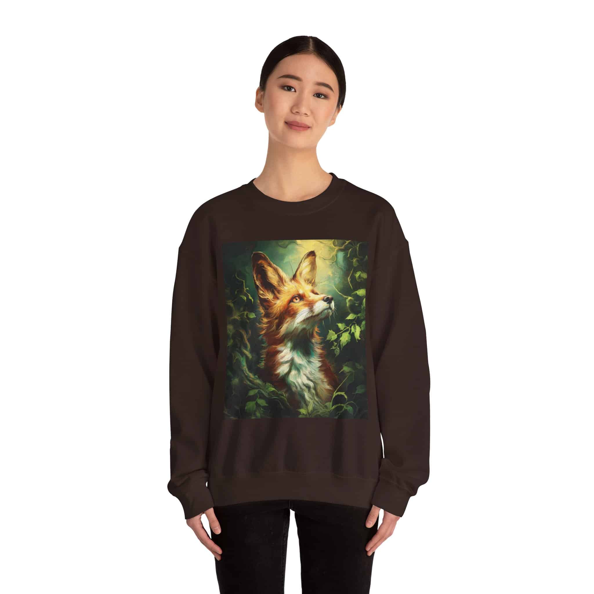 Fox In Brush Unisex Tee by Wyldesigns Unisex Heavy Blend™ Crewneck Sweatshirt - Image 6