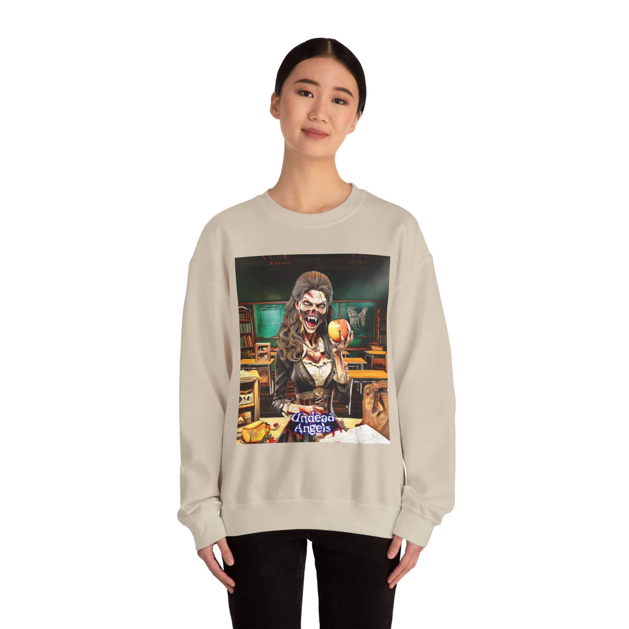 Undead Angels Teacher Charlotte Full Rot Unisex Heavy Blend™ Crewneck Sweatshirt - Image 8