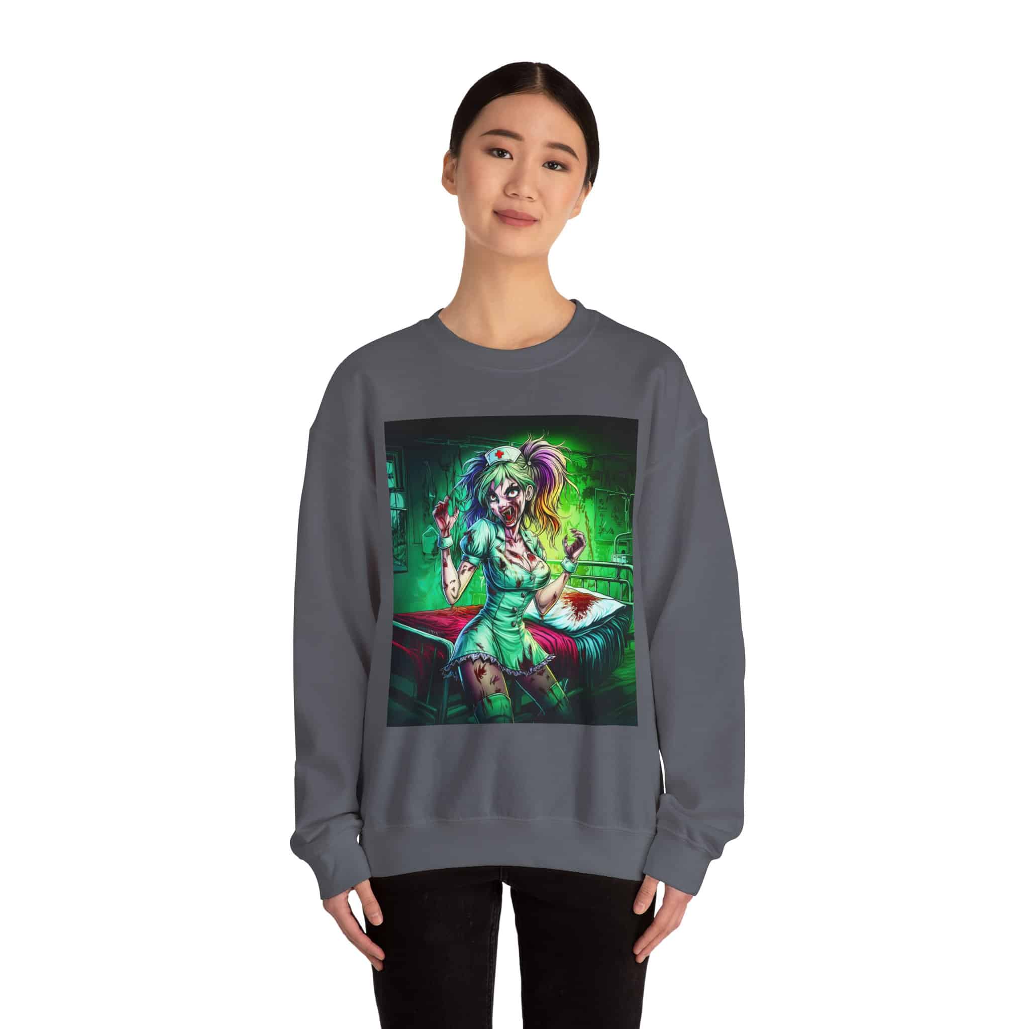 Undead Angels Zombie Nurse Lexi 001 Unisex Heavy Blend™ Crewneck Sweatshirt - Image 40