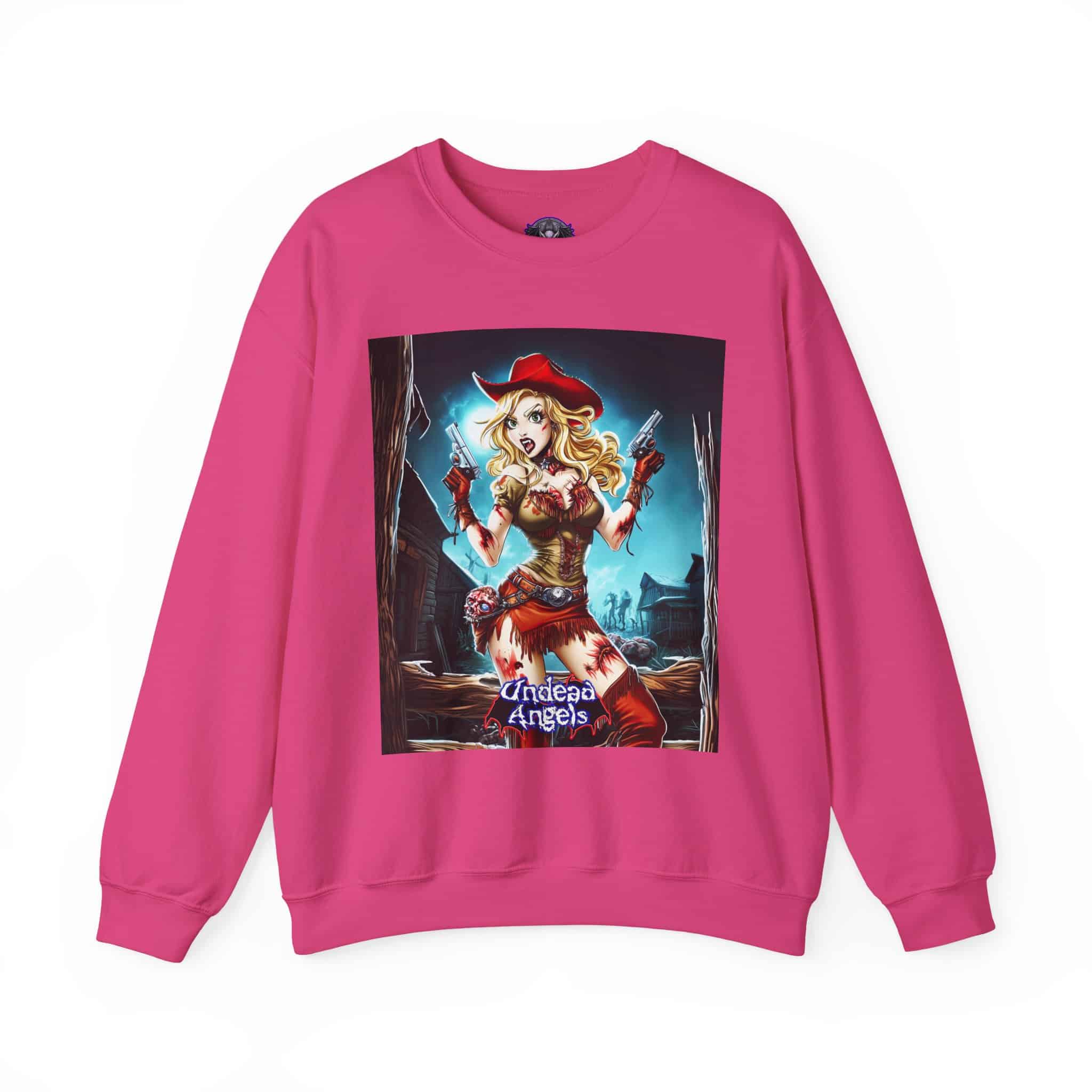 Undead Angels Zombie Cowgirl Cassidy Classic Reborn Style III Unisex Heavy Blend™ Crewneck Sweatshirt - Image 27