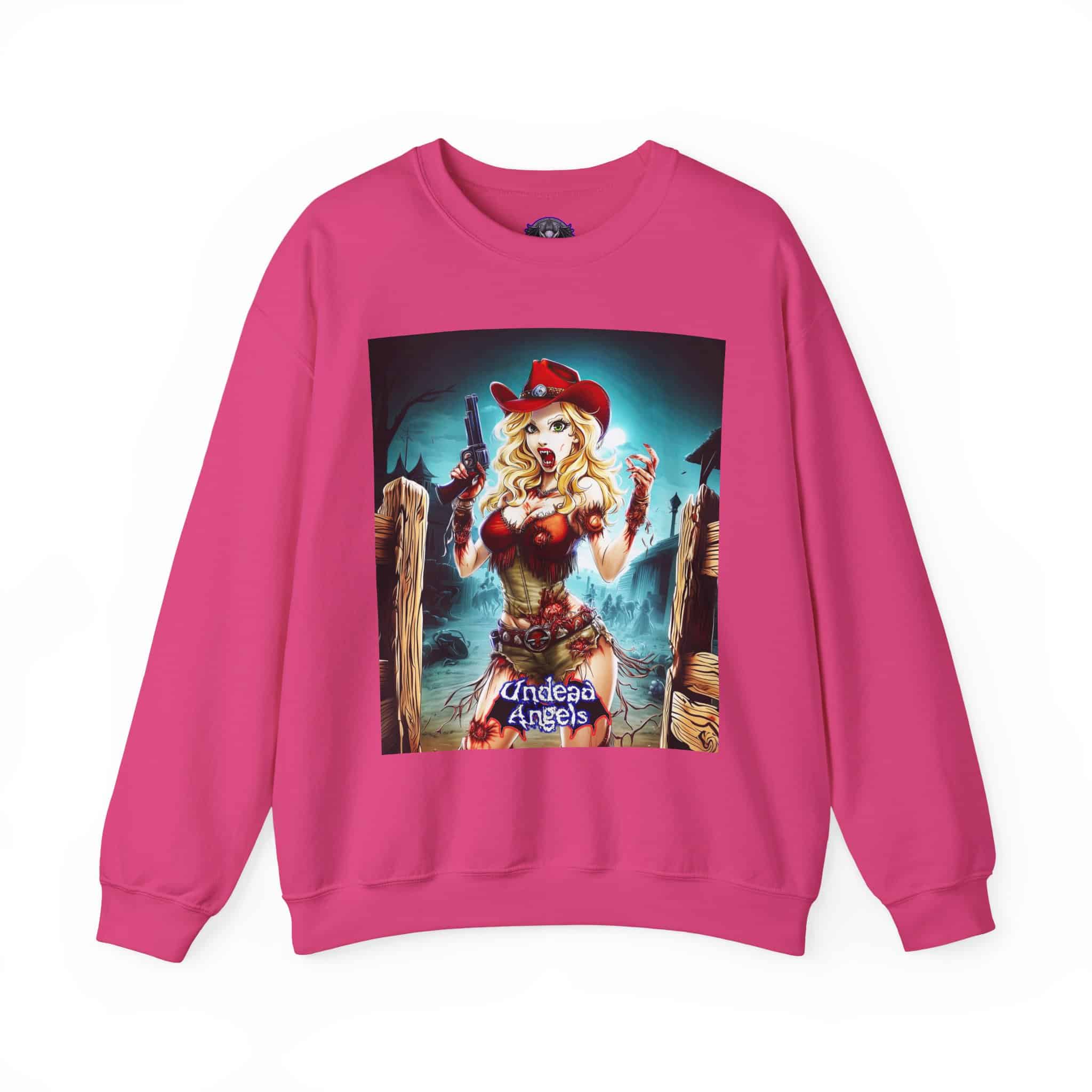 Undead Angels Zombie Cowgirl Cassidy Classic Reborn Style II Unisex Heavy Blend™ Crewneck Sweatshirt - Image 27