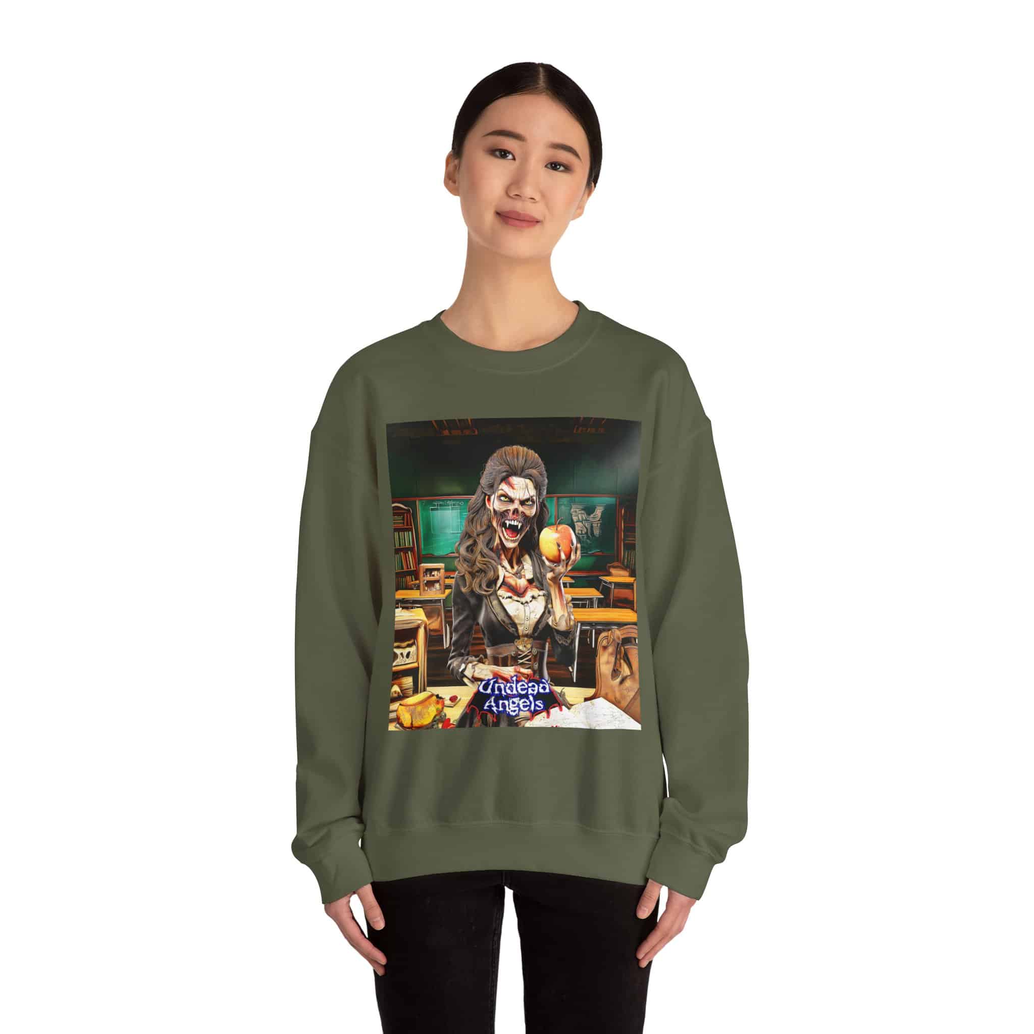 Undead Angels Teacher Charlotte Full Rot Unisex Heavy Blend™ Crewneck Sweatshirt - Image 12