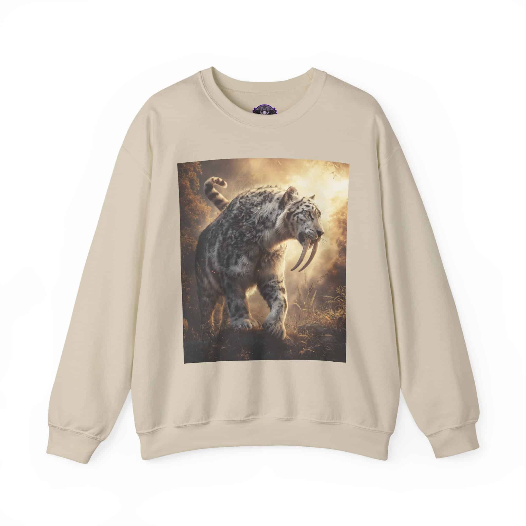 Prehistoric Smilodon aka Sabre-Tooth Tiger VIII Unisex Heavy Blend™ Crewneck Sweatshirt