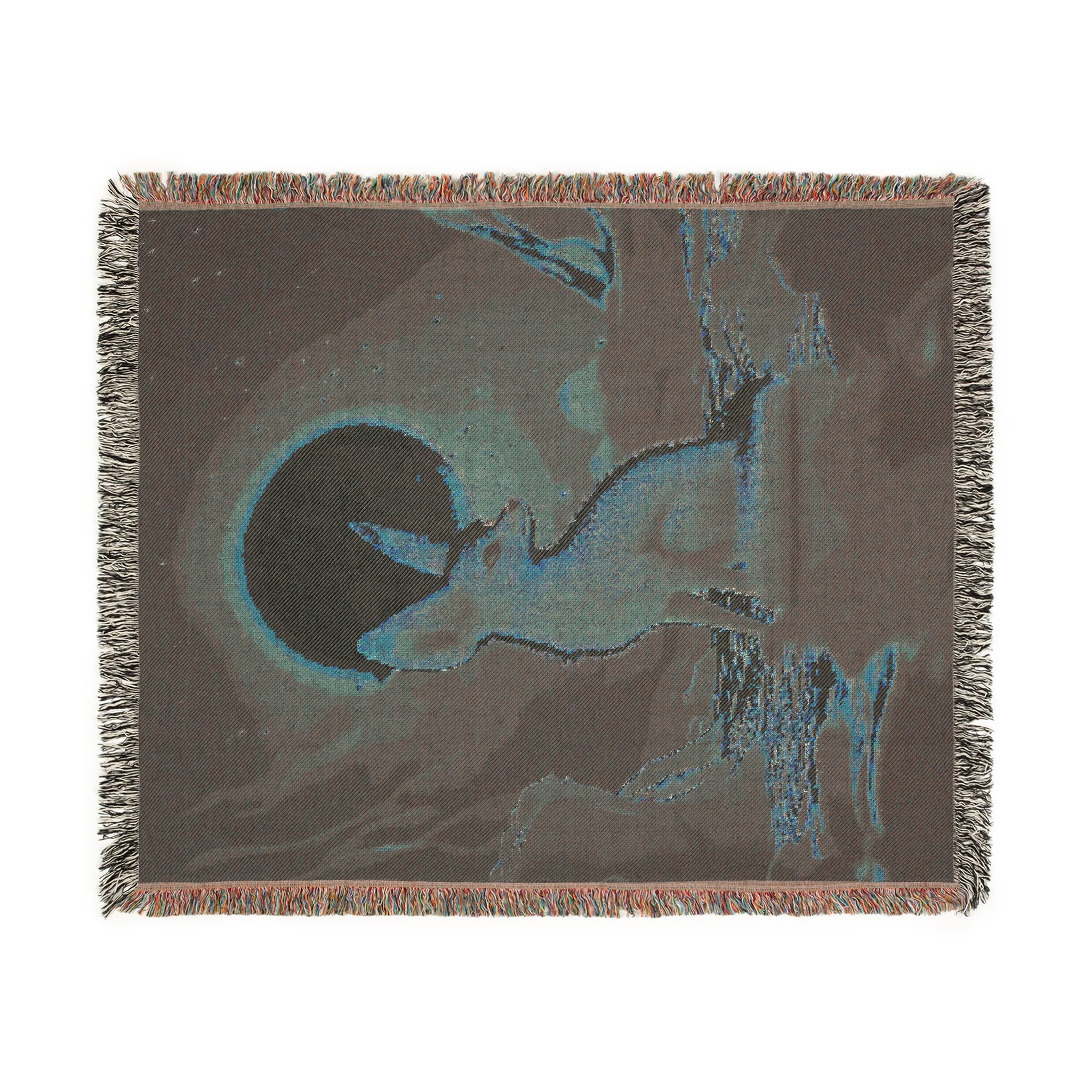 Fennec Fox In Desert Moonlight Woven Blanket, Cozy Throw for Halloween, Fall Decor, Perfect for Movie Nights, Gift for Animal Lovers, Home Accessories - Image 3