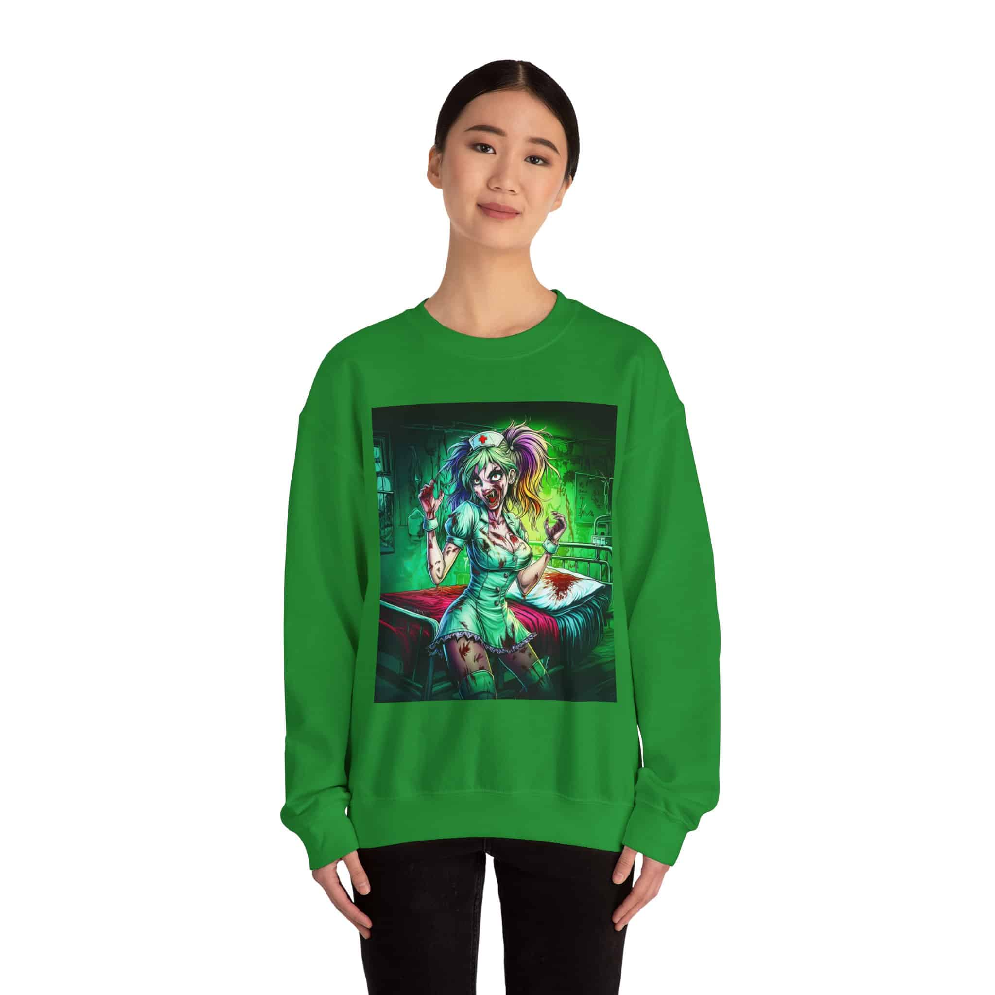 Undead Angels Zombie Nurse Lexi 001 Unisex Heavy Blend™ Crewneck Sweatshirt - Image 28