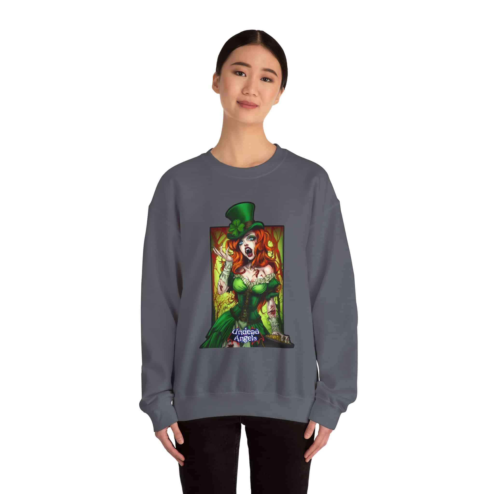 Undead Angels Leprechaun Queen Fiona Classic Reborn Style IV Unisex Heavy Blend™ Crewneck Sweatshirt - Image 40