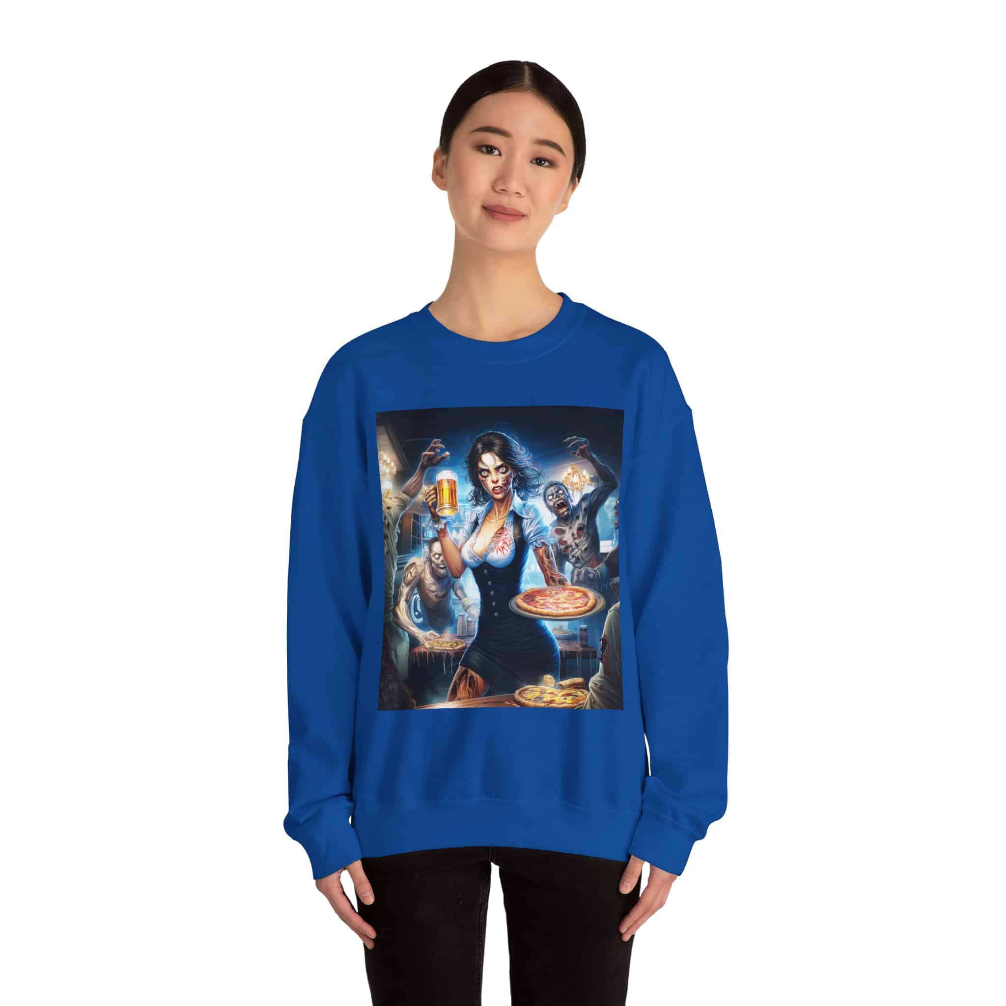 Zombies In Everyday Life Waitress 2025-03 Unisex Heavy Blend™ Crewneck Sweatshirt - Image 44