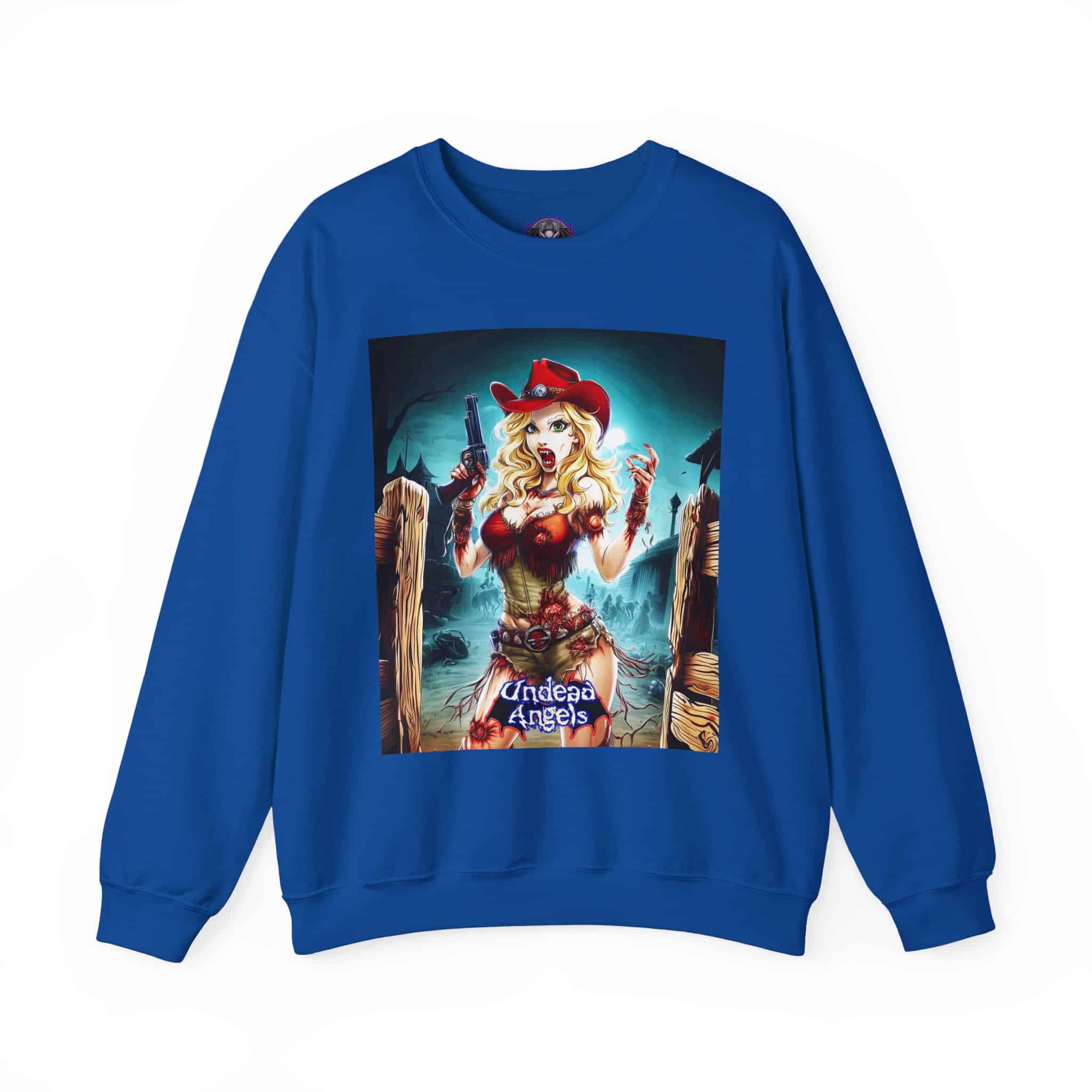 Undead Angels Zombie Cowgirl Cassidy Classic Reborn Style II Unisex Heavy Blend™ Crewneck Sweatshirt - Image 21