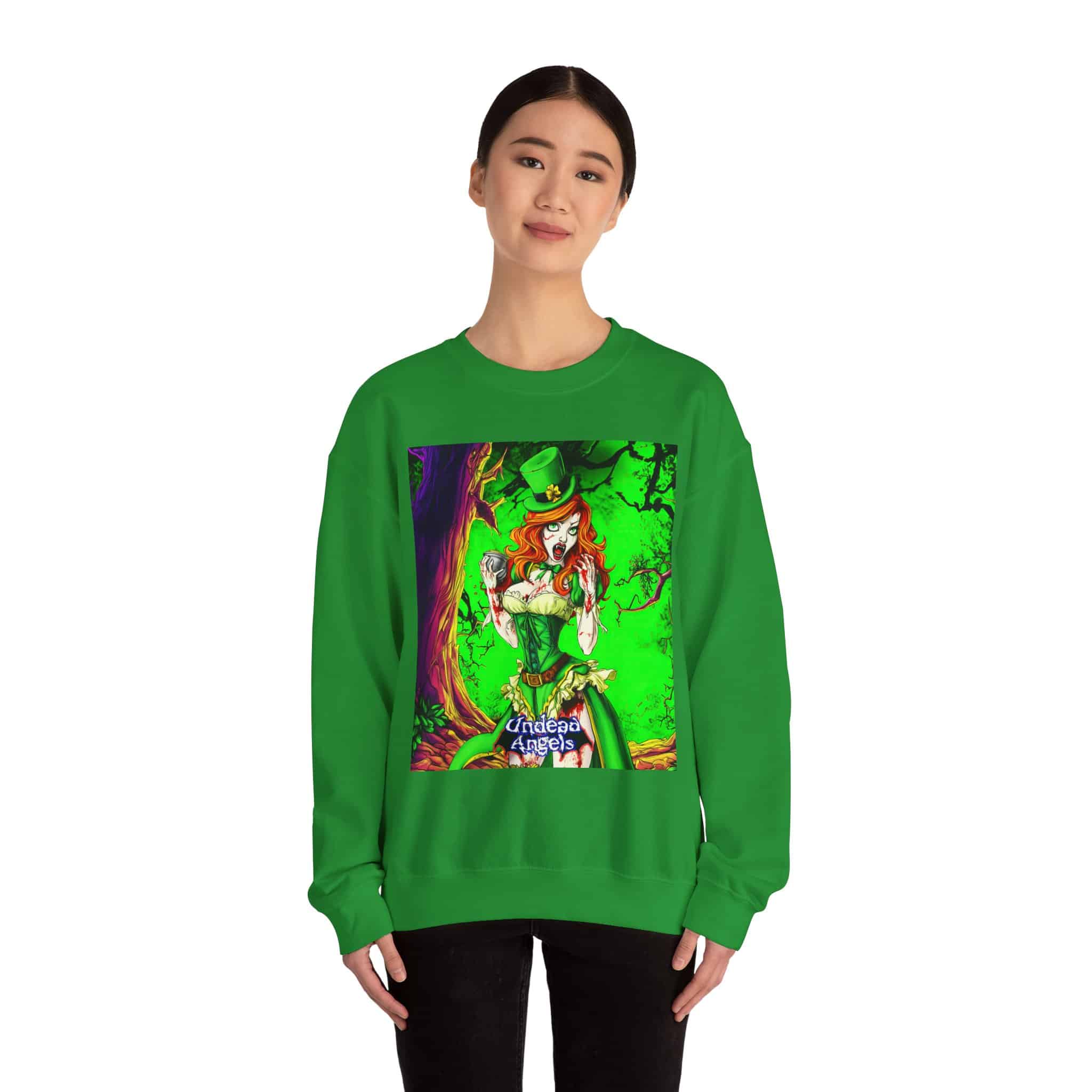 Undead Angels Leprechaun Queen Fiona Classic Reborn Style II Unisex Heavy Blend™ Crewneck Sweatshirt - Image 2