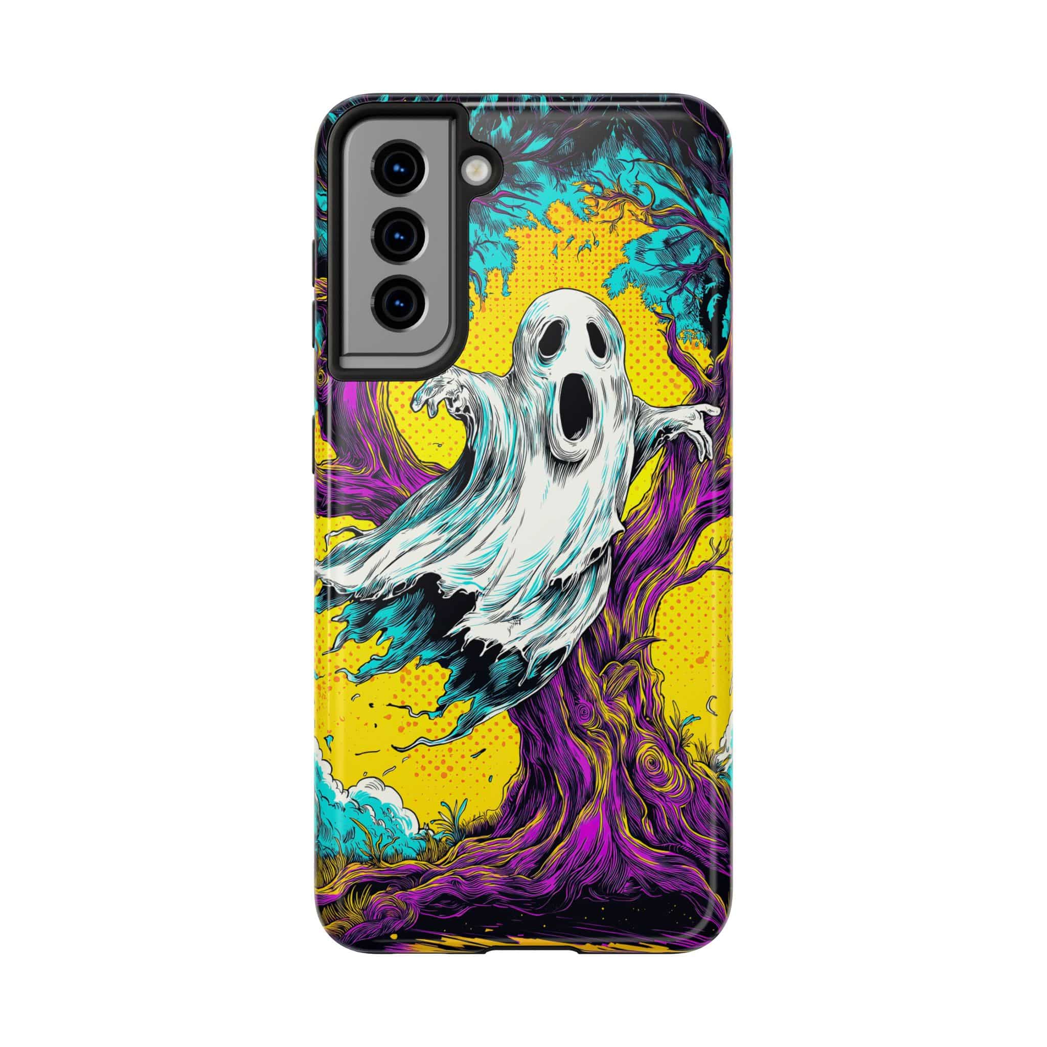 Ghost & Spooky Tree Pop 60’s Art Style Samsung S21, S22, S23, & S24 Tough Phone Cases - Image 13