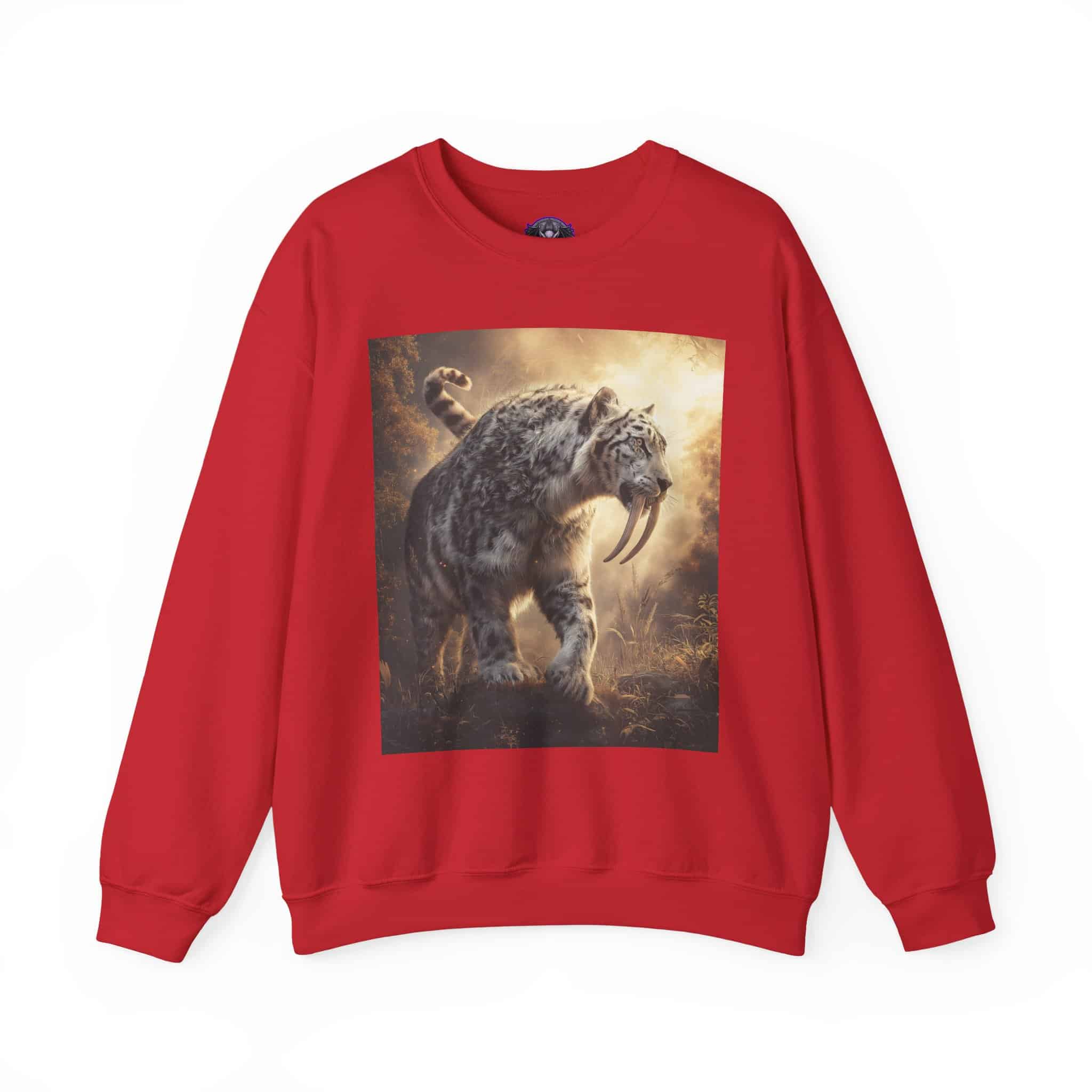Prehistoric Smilodon aka Sabre-Tooth Tiger VIII Unisex Heavy Blend™ Crewneck Sweatshirt - Image 43