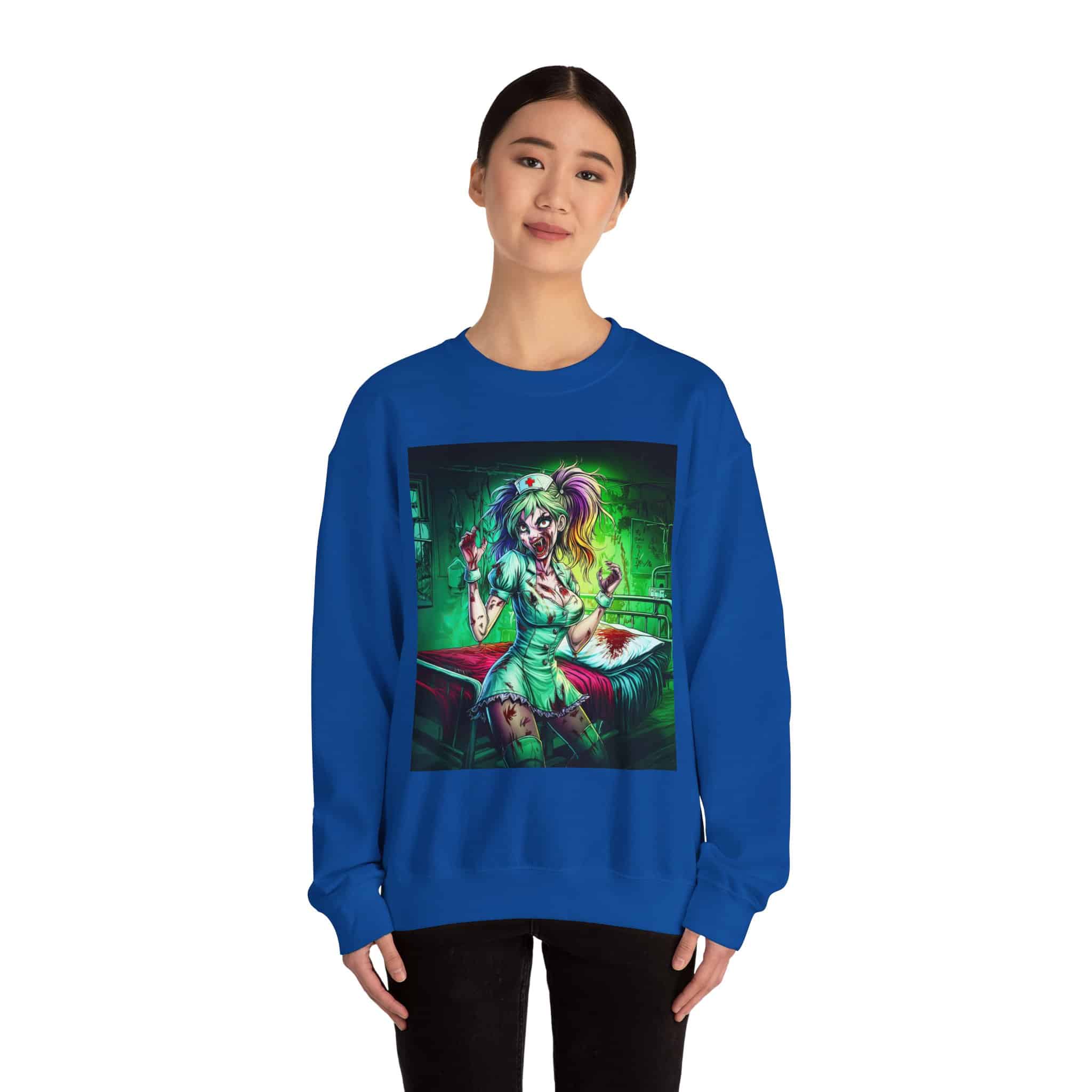 Undead Angels Zombie Nurse Lexi 001 Unisex Heavy Blend™ Crewneck Sweatshirt - Image 44
