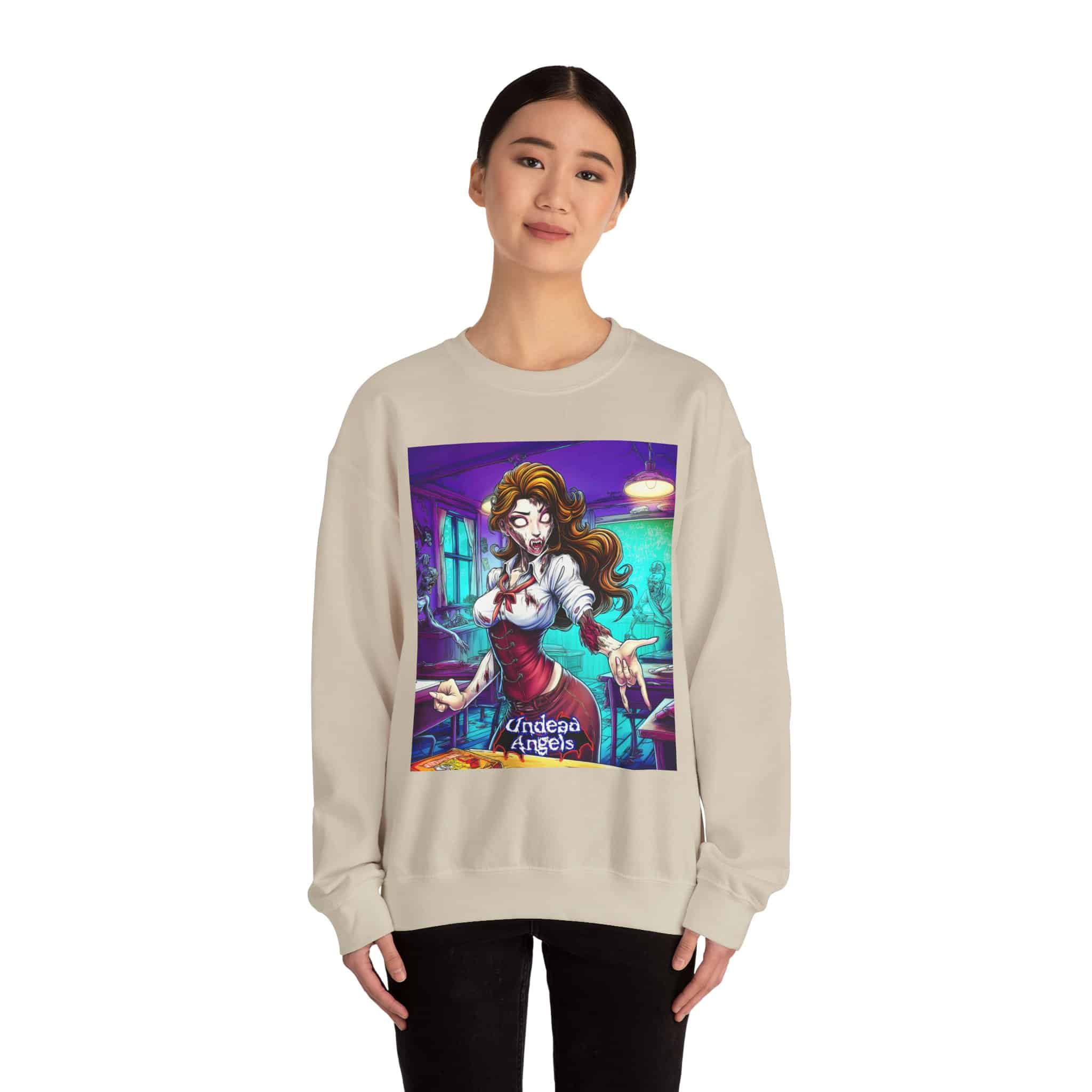 Undead Angels Teacher Charlotte Classic Reborn Style II Unisex Heavy Blend™ Crewneck Sweatshirt - Image 8