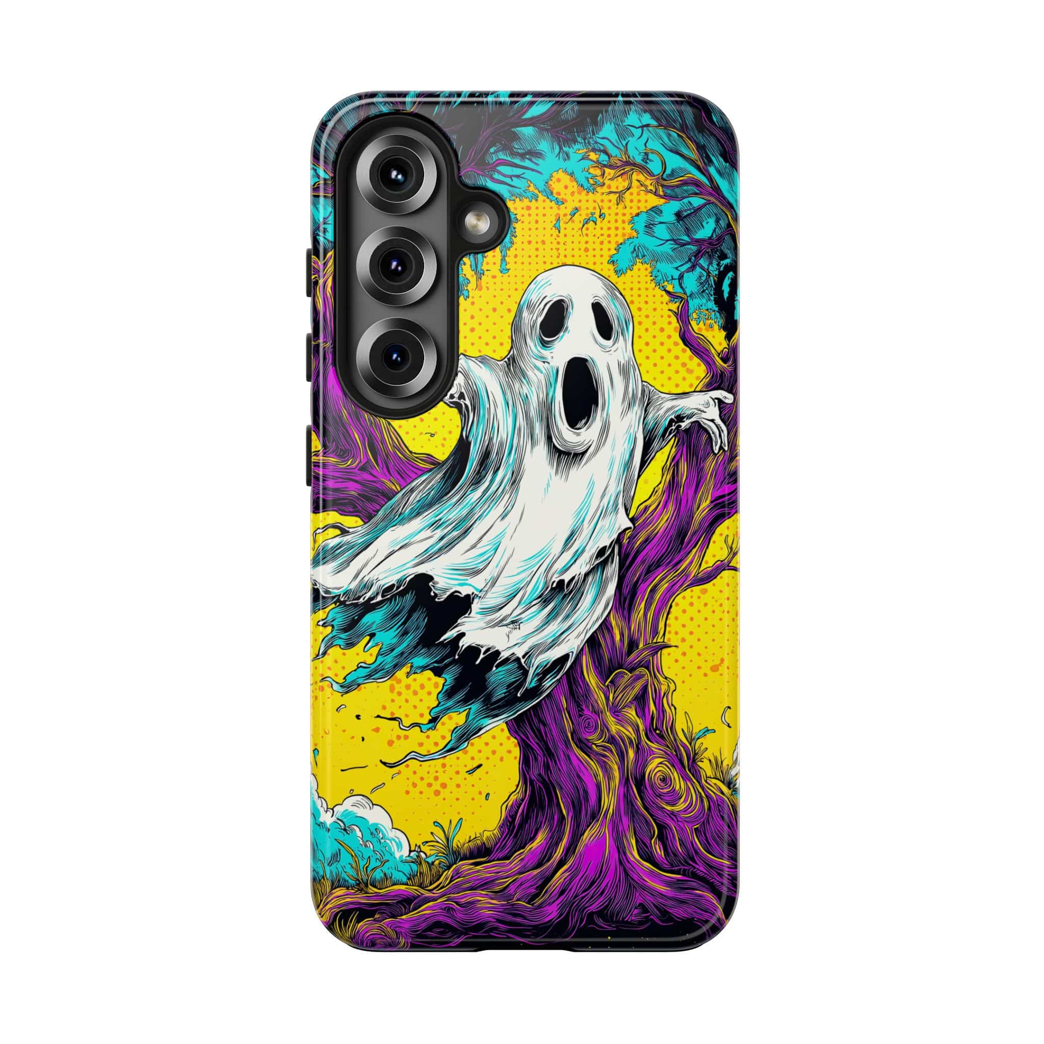 Ghost & Spooky Tree Pop 60’s Art Style Samsung S21, S22, S23, & S24 Tough Phone Cases - Image 17
