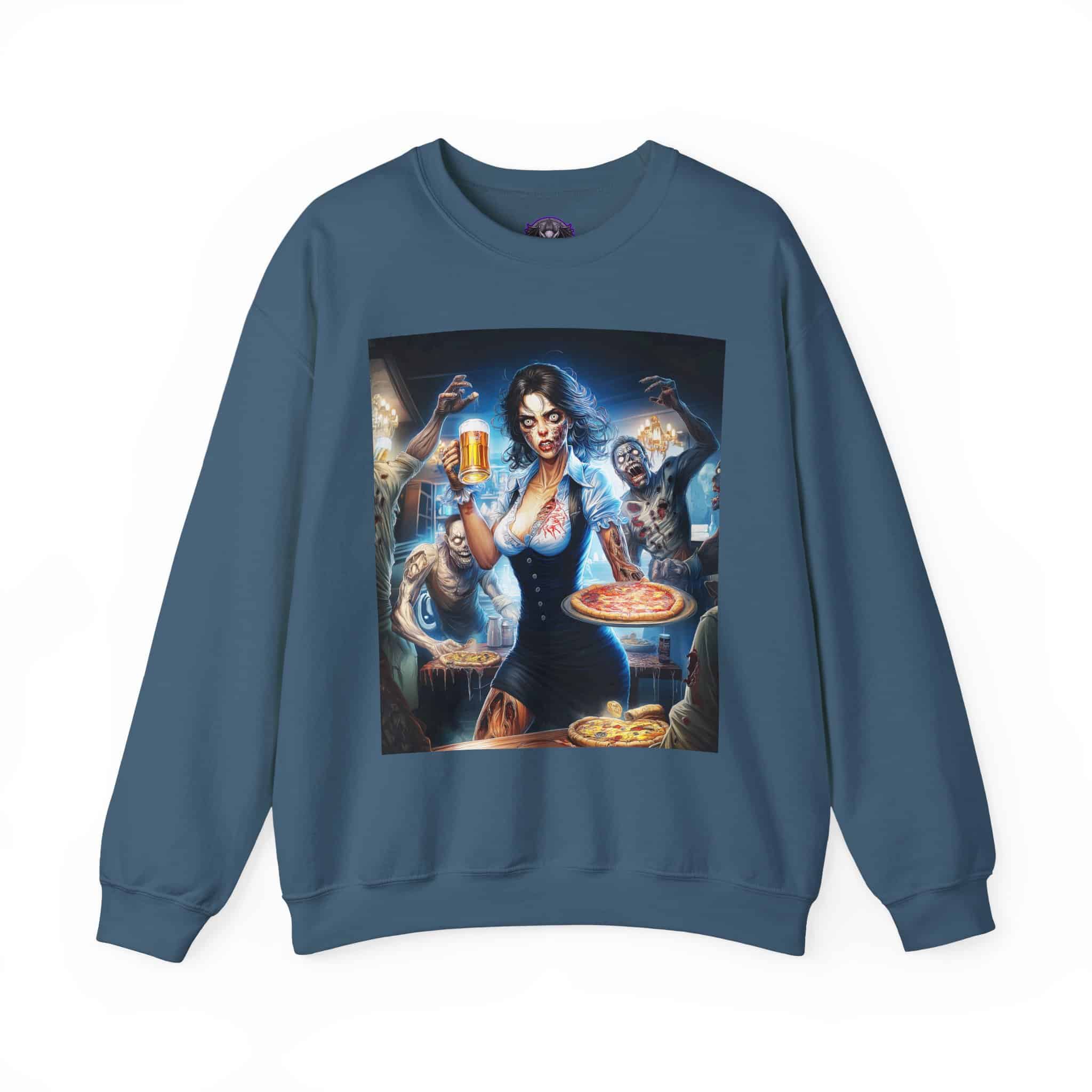 Zombies In Everyday Life Waitress 2025-03 Unisex Heavy Blend™ Crewneck Sweatshirt - Image 29