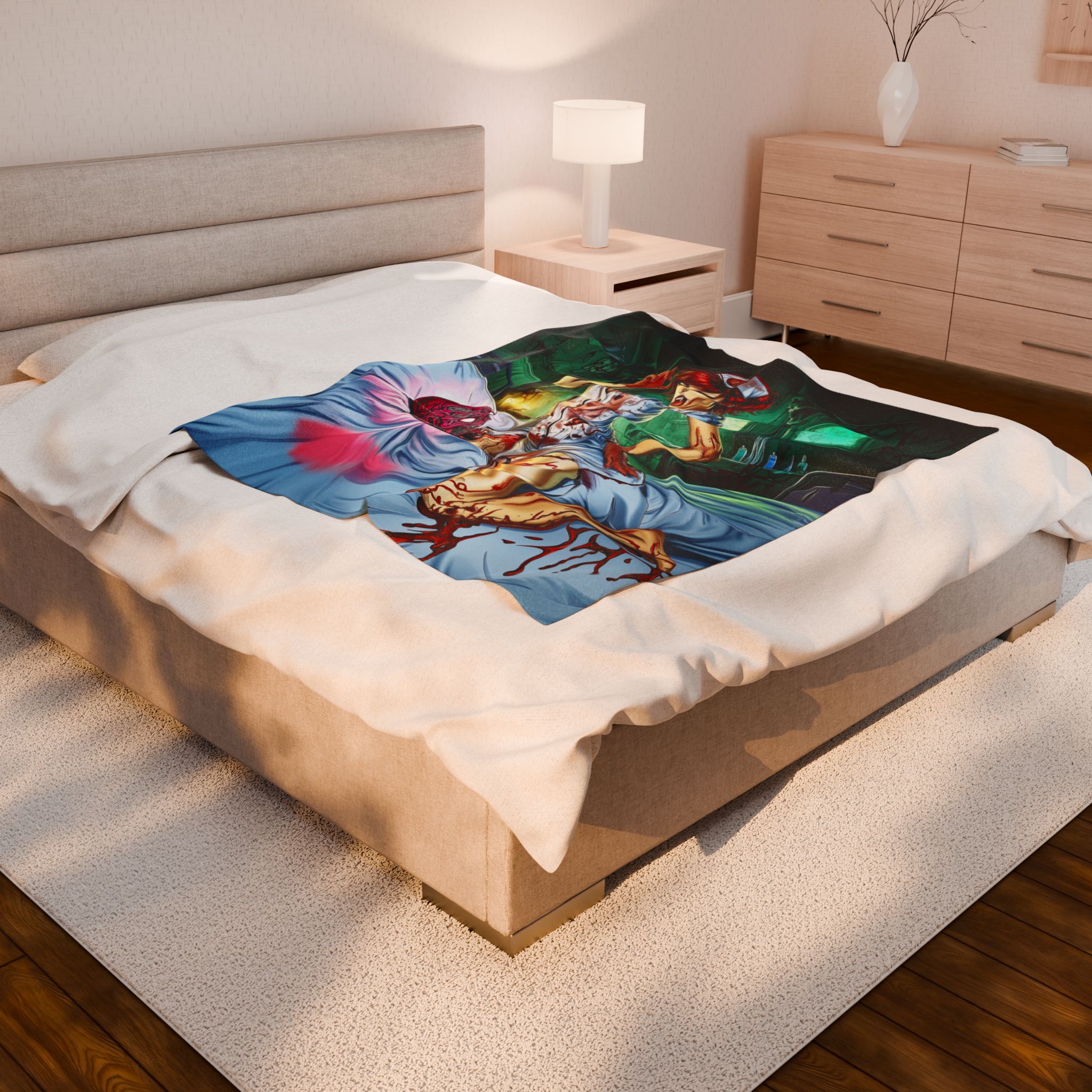 Undead Angels Zombie Nurse Abigail Reborn Style I-BZ Plush Blanket, Cozy Throw for Fall Decor - Image 4