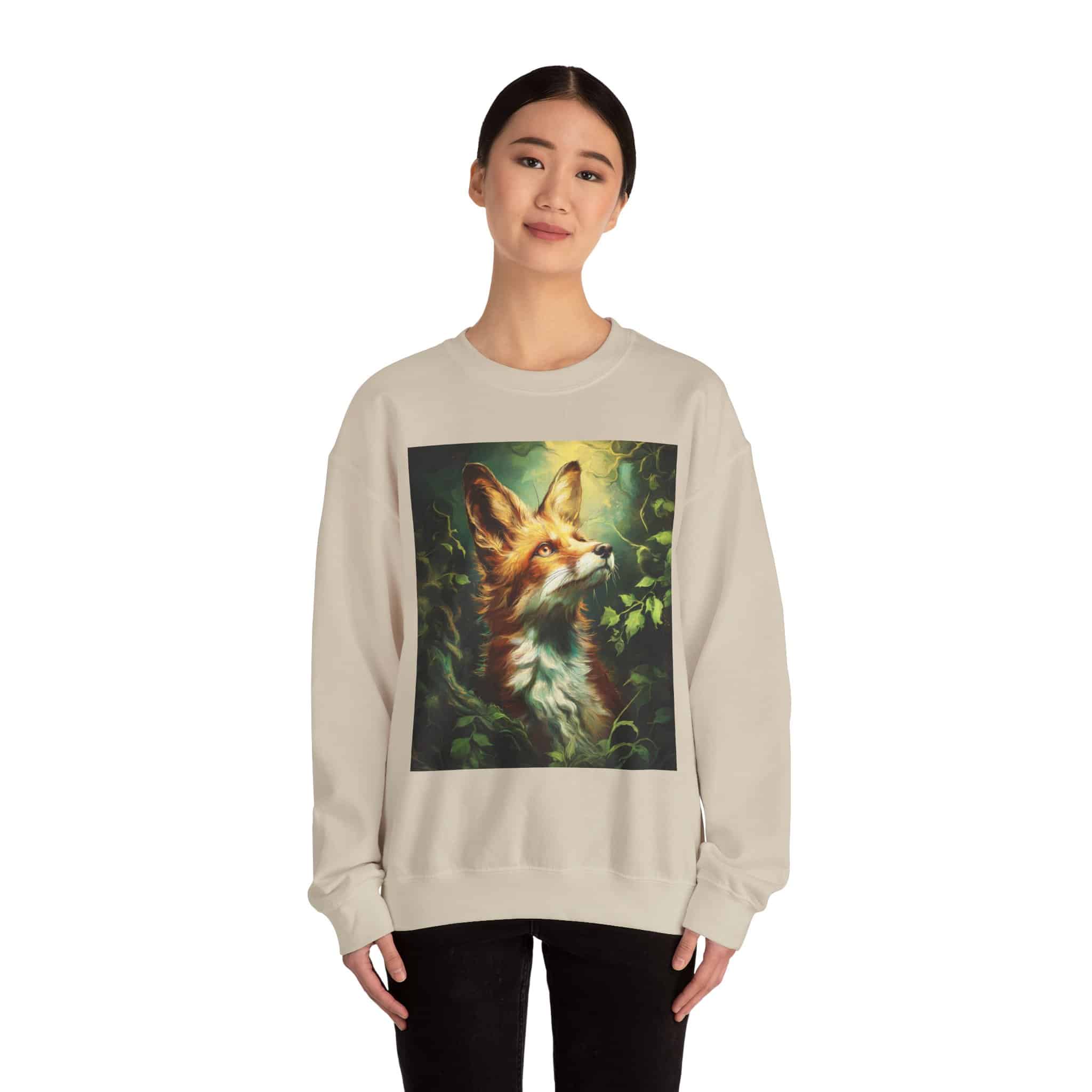 Fox In Brush Unisex Tee by Wyldesigns Unisex Heavy Blend™ Crewneck Sweatshirt - Image 8