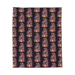 Skeleton T-Rex Pattern Plush Blanket, Cozy Throw for Fall Decor, Tyrannosaurus, Jurassic
