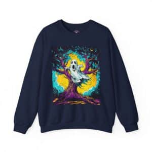 Ghost & Spooky Tree Pop 60’s Art Style Unisex Heavy Blend™ Crewneck Sweatshirt