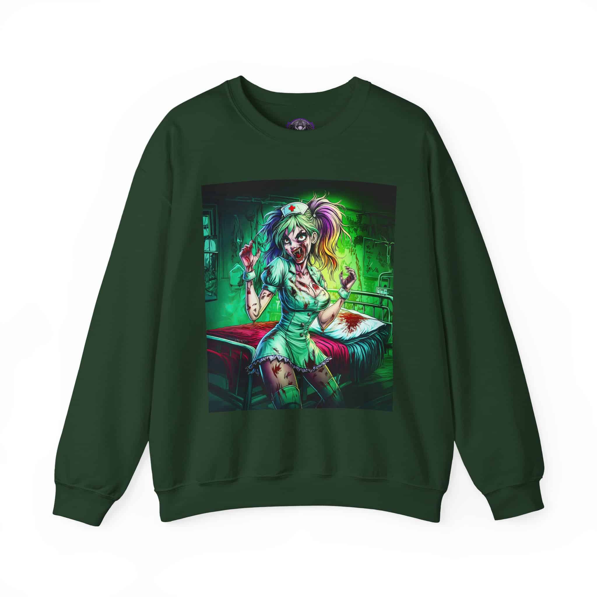 Undead Angels Zombie Nurse Lexi 001 Unisex Heavy Blend™ Crewneck Sweatshirt
