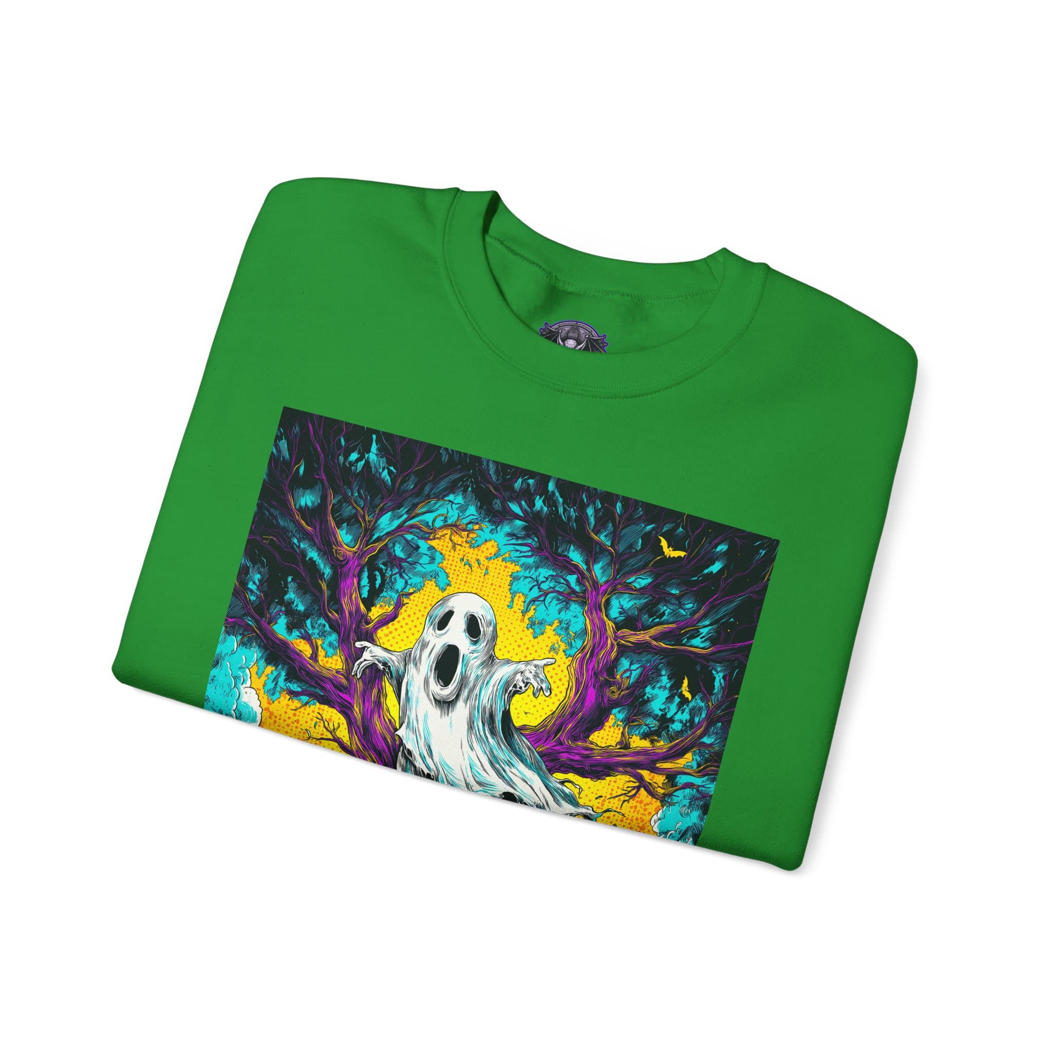 Ghost & Spooky Tree Pop 60’s Art Style Unisex Heavy Blend™ Crewneck Sweatshirt - Image 31
