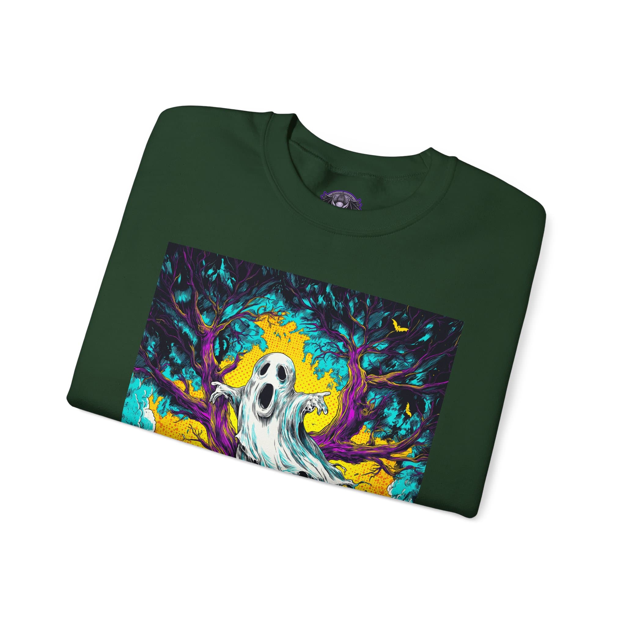 Ghost & Spooky Tree Pop 60’s Art Style Unisex Heavy Blend™ Crewneck Sweatshirt - Image 27