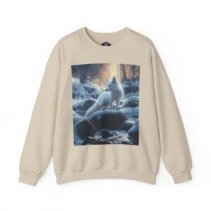 Arctic Fox In Woods by Wyldesigns Unisex Heavy Blend™ Crewneck Sweatshirt